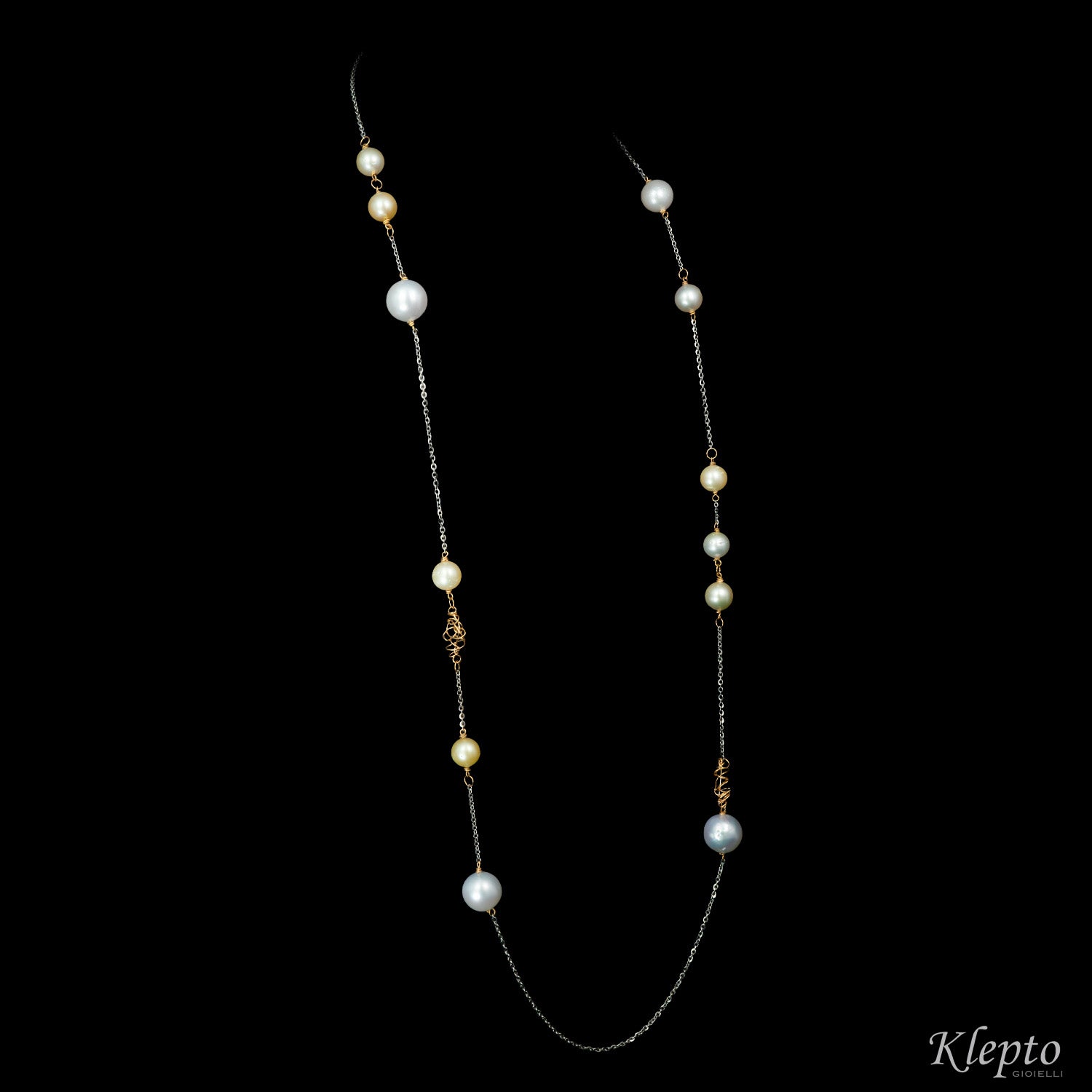 "Chanel" white gold and rose gold necklace with Australian pearls