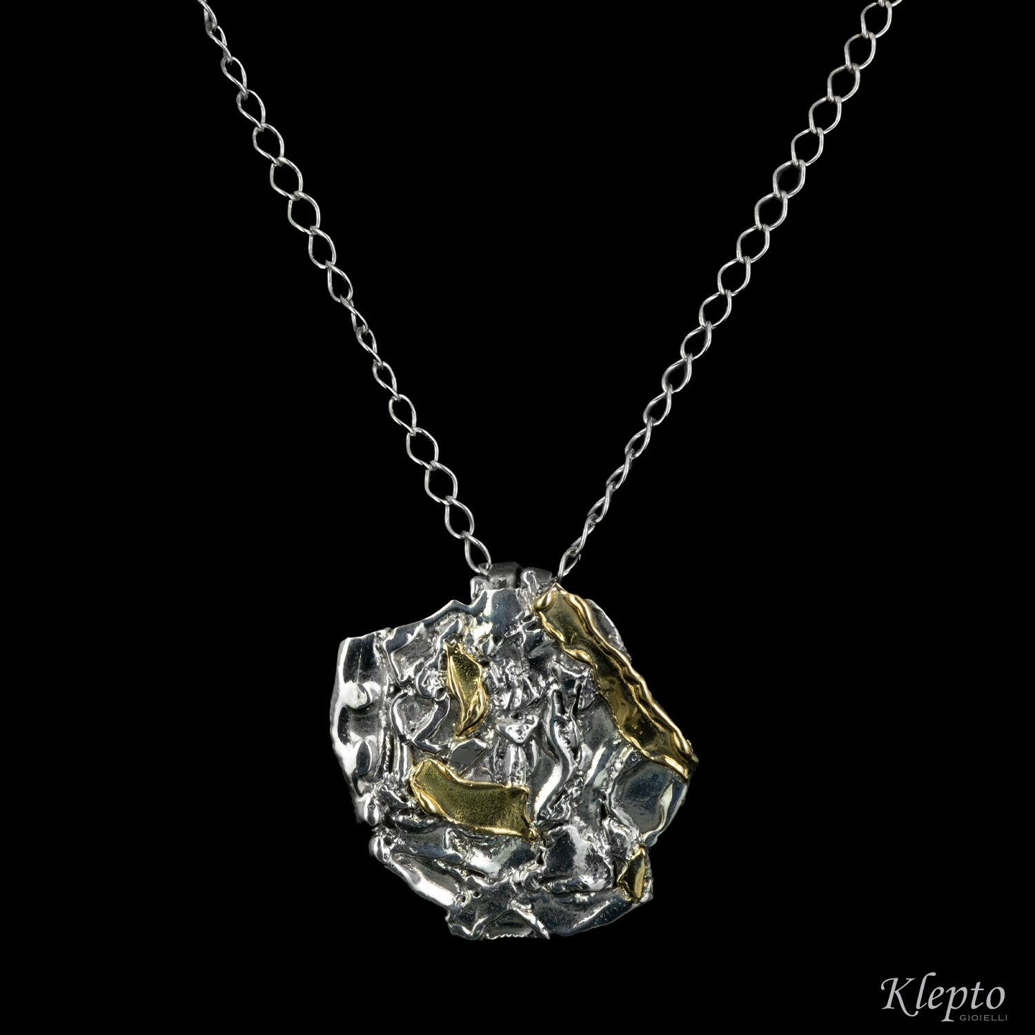 Pendant in Silnova® Silver and yellow gold