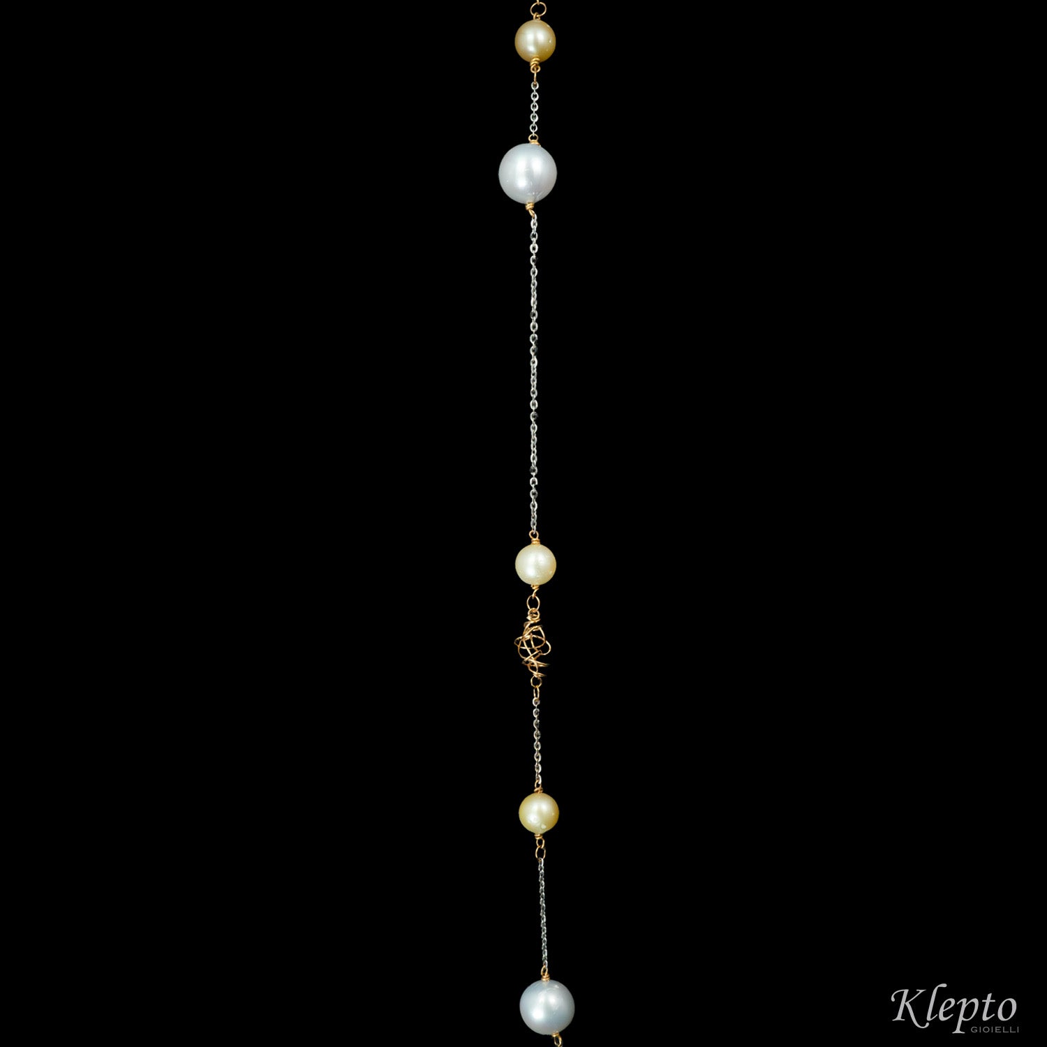 "Chanel" white gold and rose gold necklace with Australian pearls