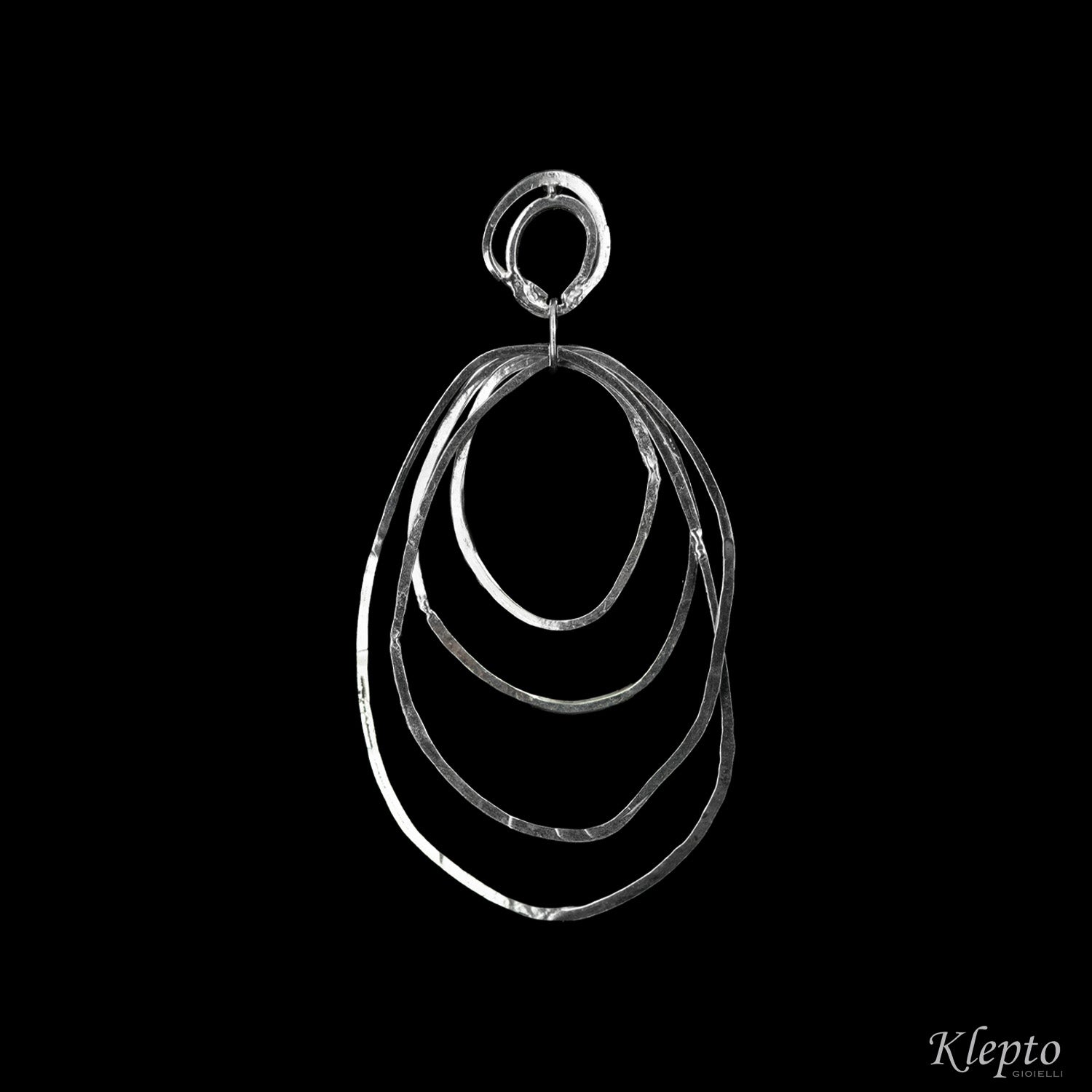 Earrings in Silnova® Silver with hammered wire