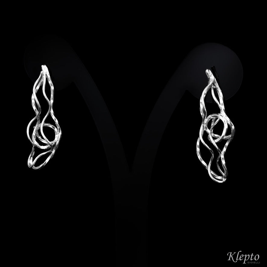 Silnova® silver braided wire earrings