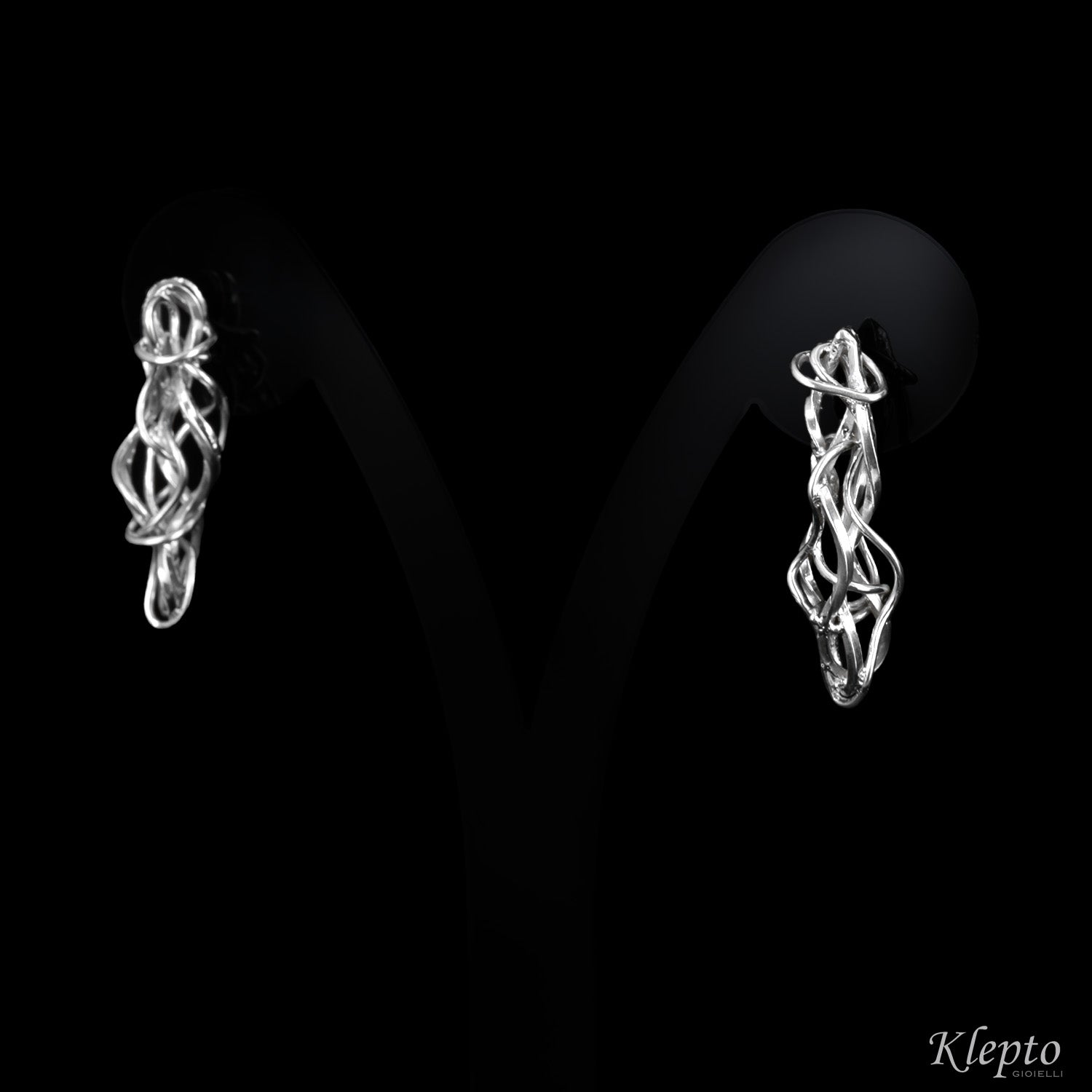 Silnova® silver braided wire earrings
