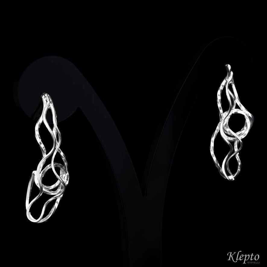 Silnova® silver braided wire earrings