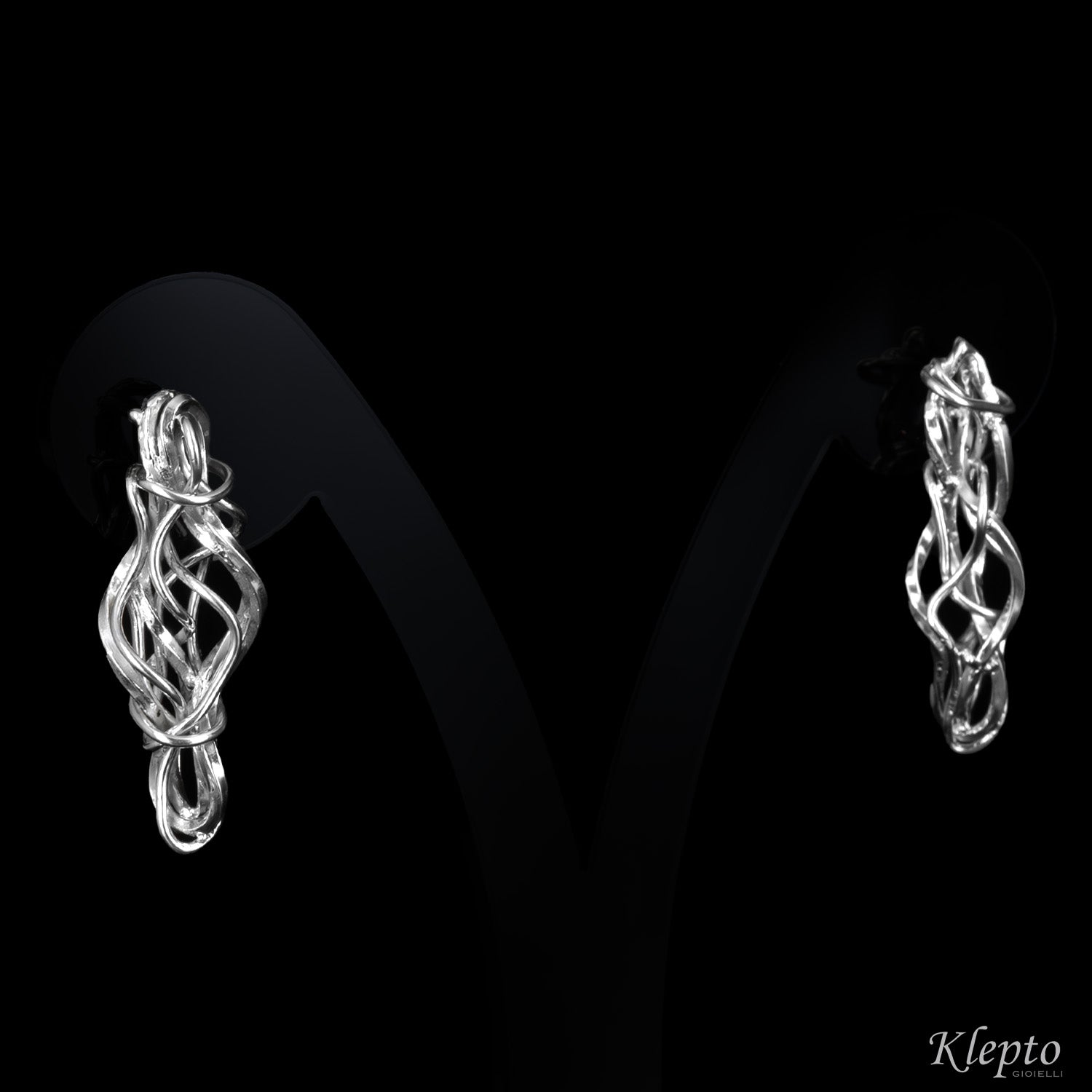 Silnova® silver braided wire earrings