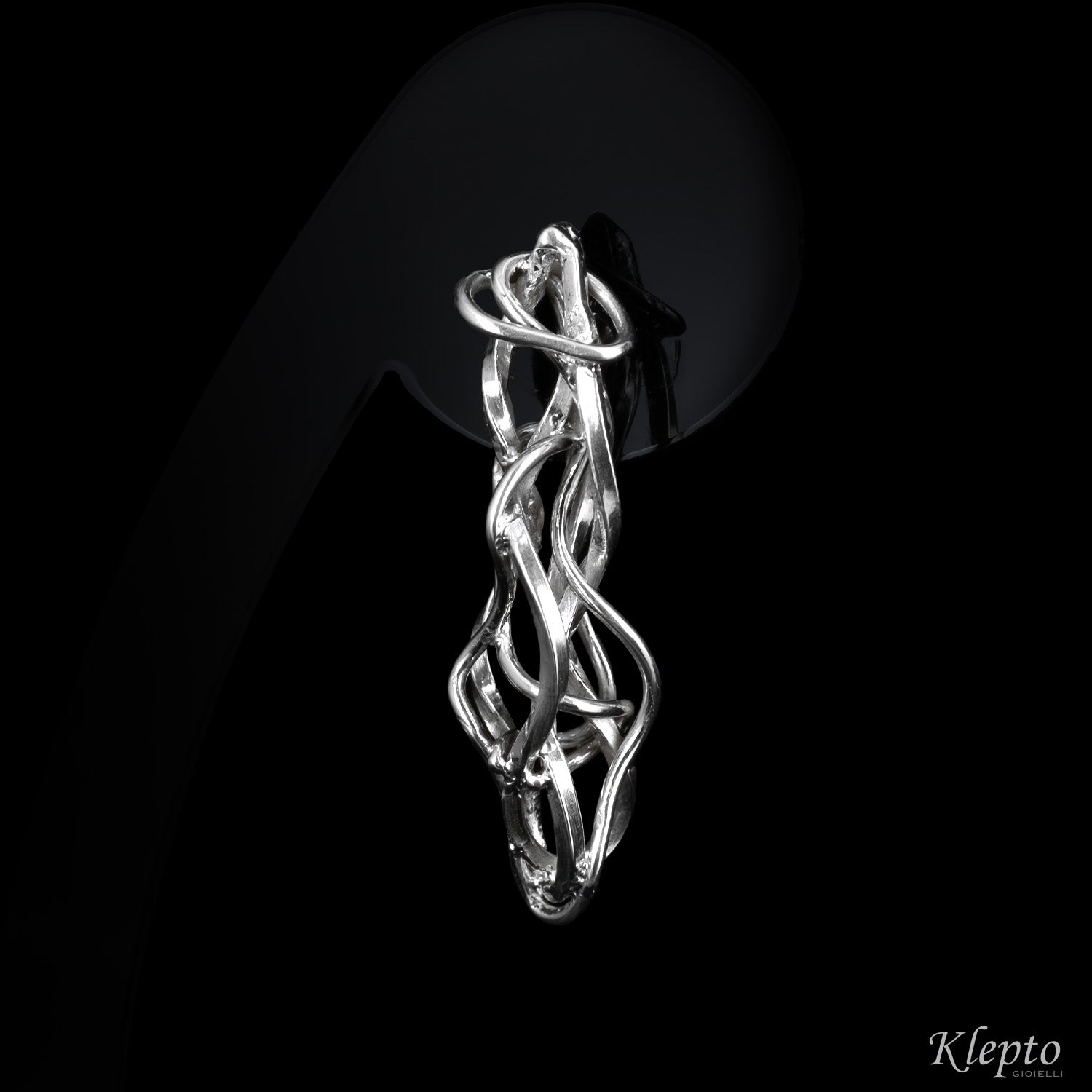 Silnova® silver braided wire earrings