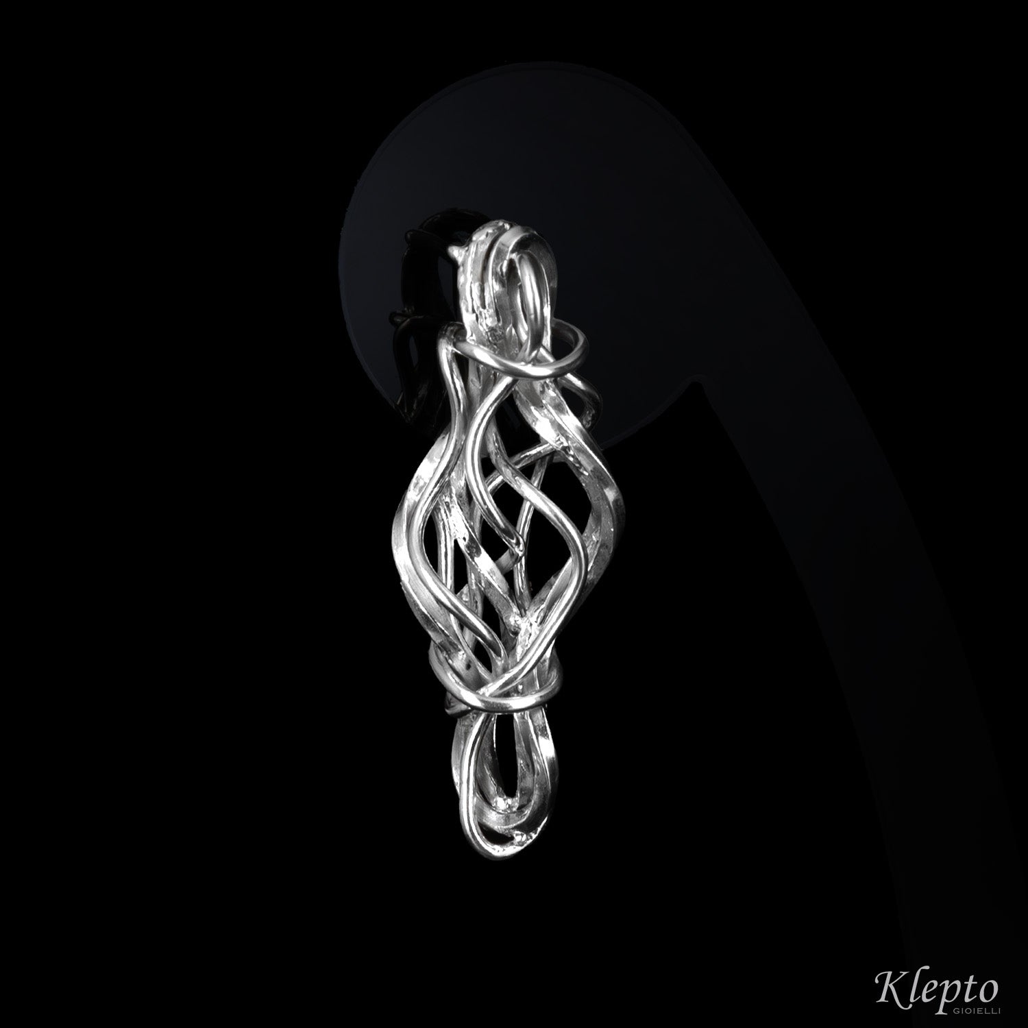 Silnova® silver braided wire earrings