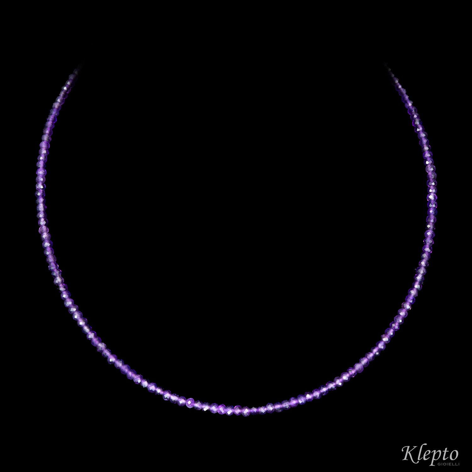Yellow gold choker necklace with Amethyst