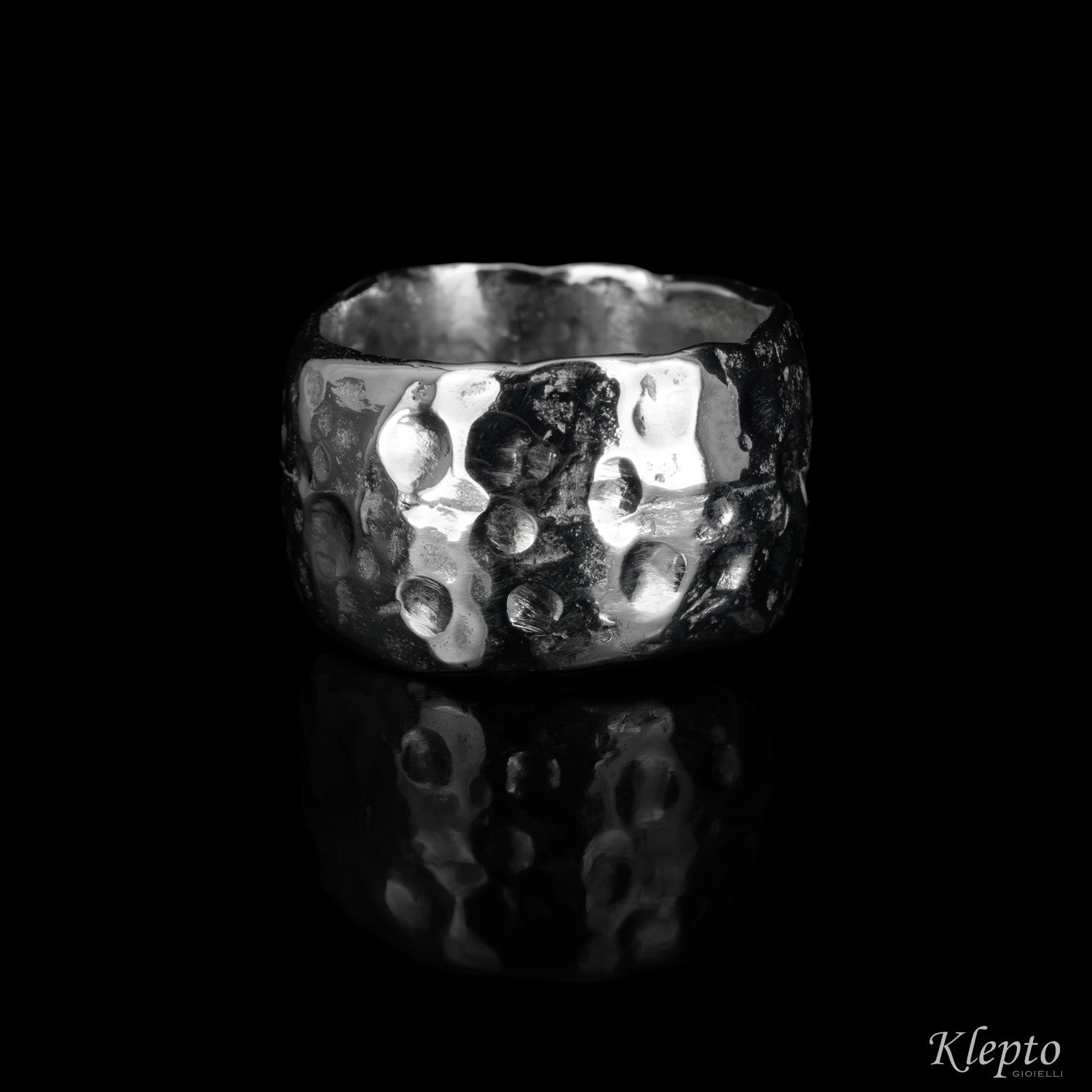 Hammered Silnova® Silver ring
