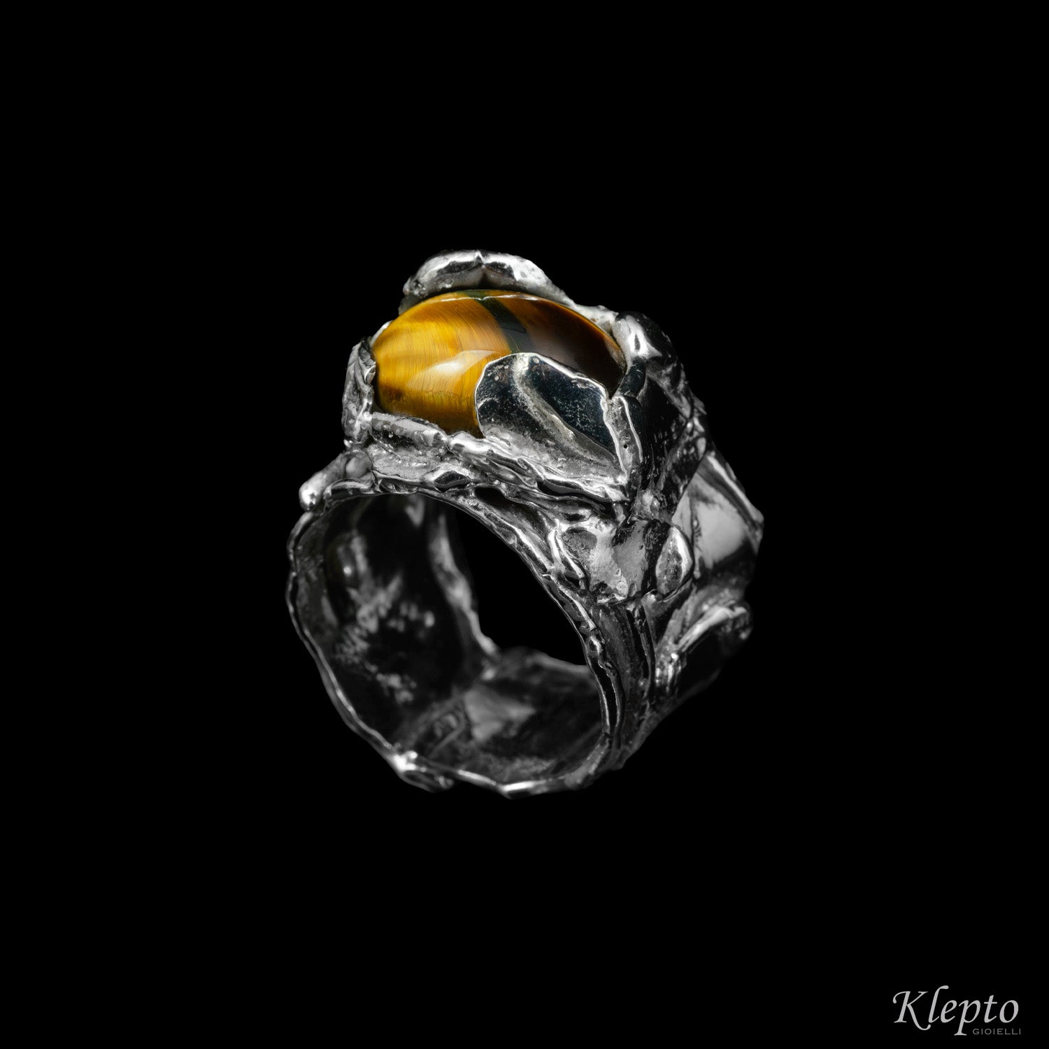 Silnova® Silver Ring with Tiger's Eye