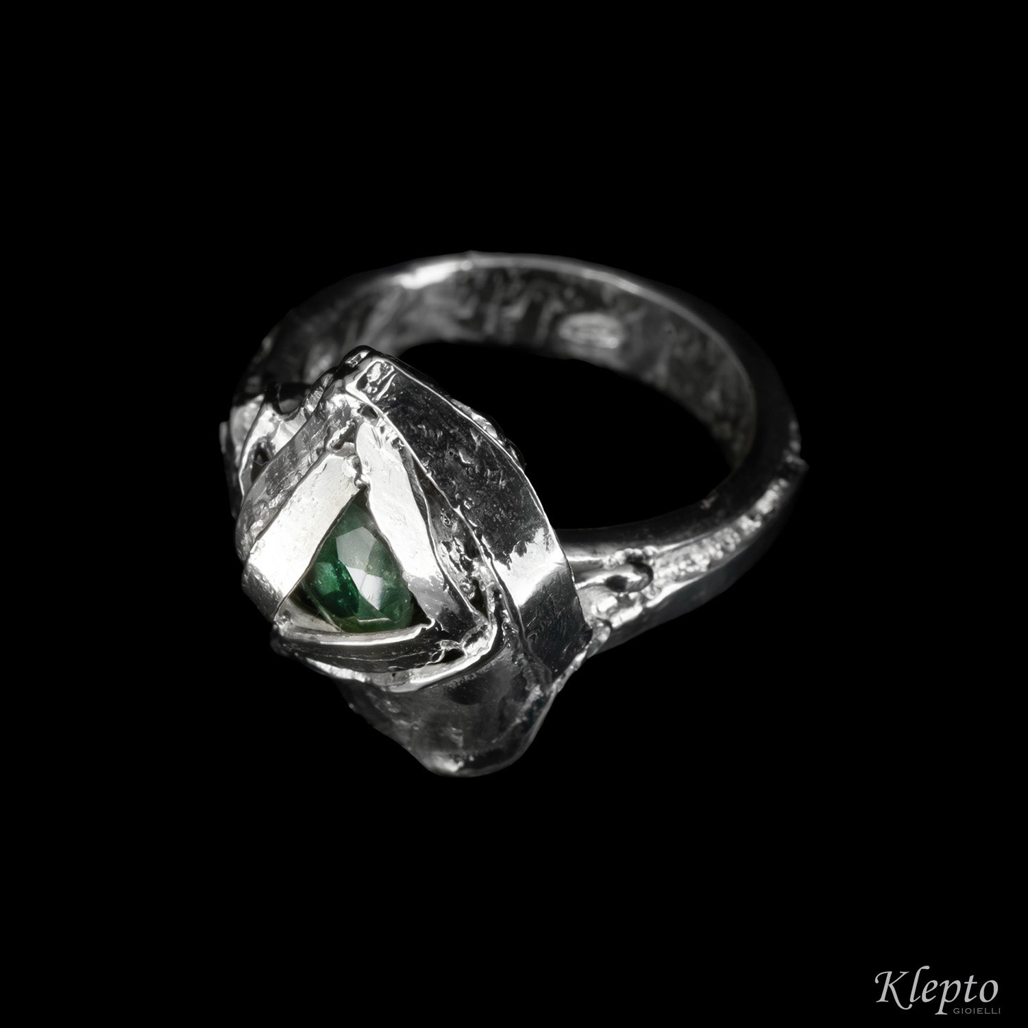 Silnova Silver Ring with Green Tourmaline