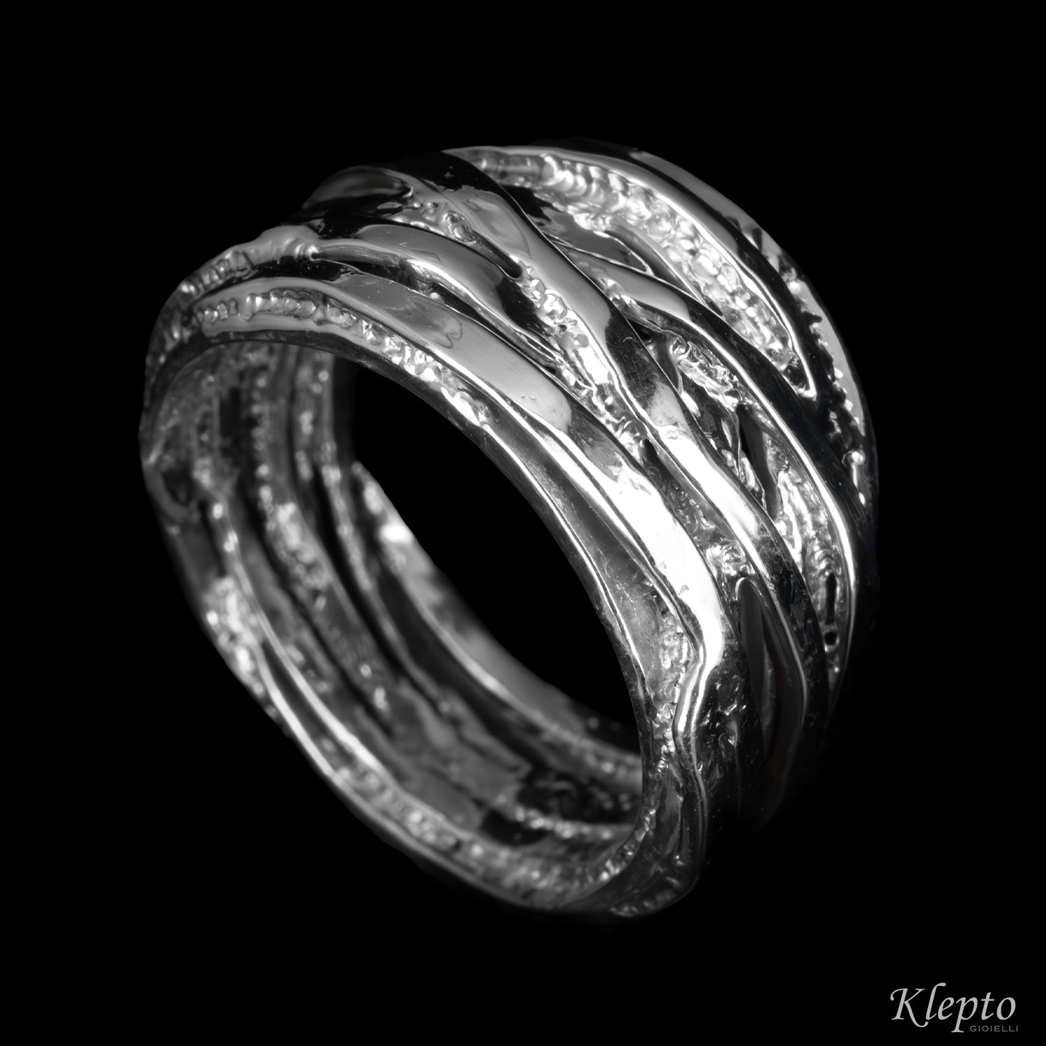 Silnova® Silver Ring with Braided Wire