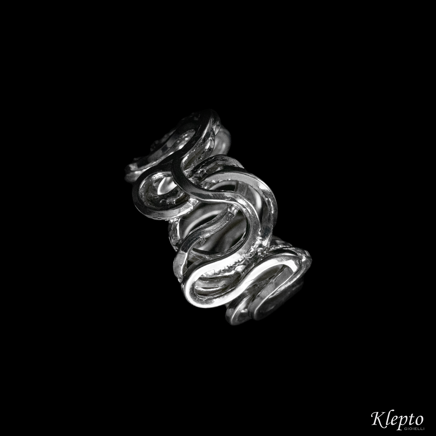 Silnova® braided wire silver ring