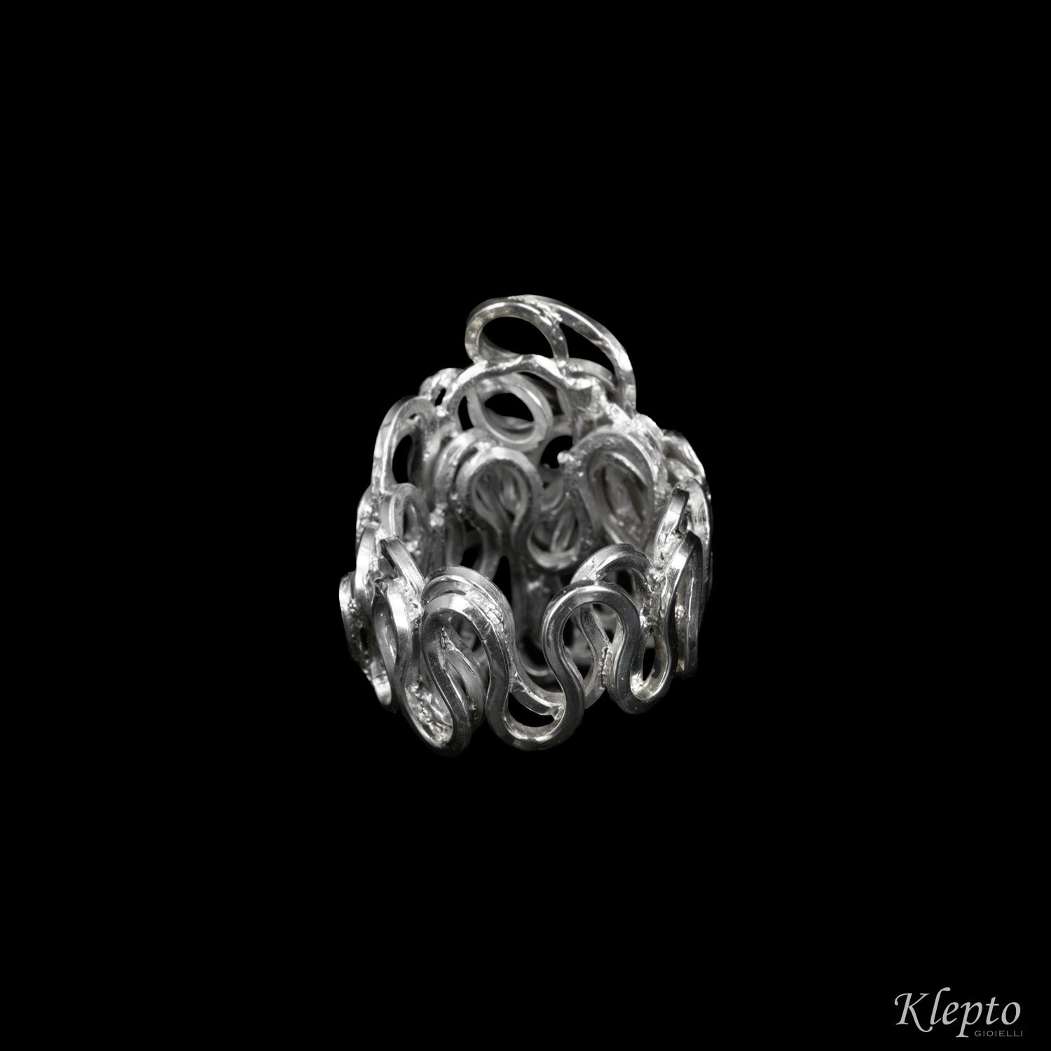 Silnova® braided wire silver ring
