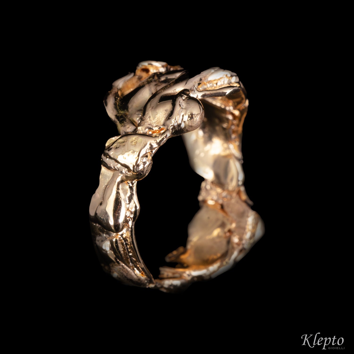 Flame-fused rose gold ring
