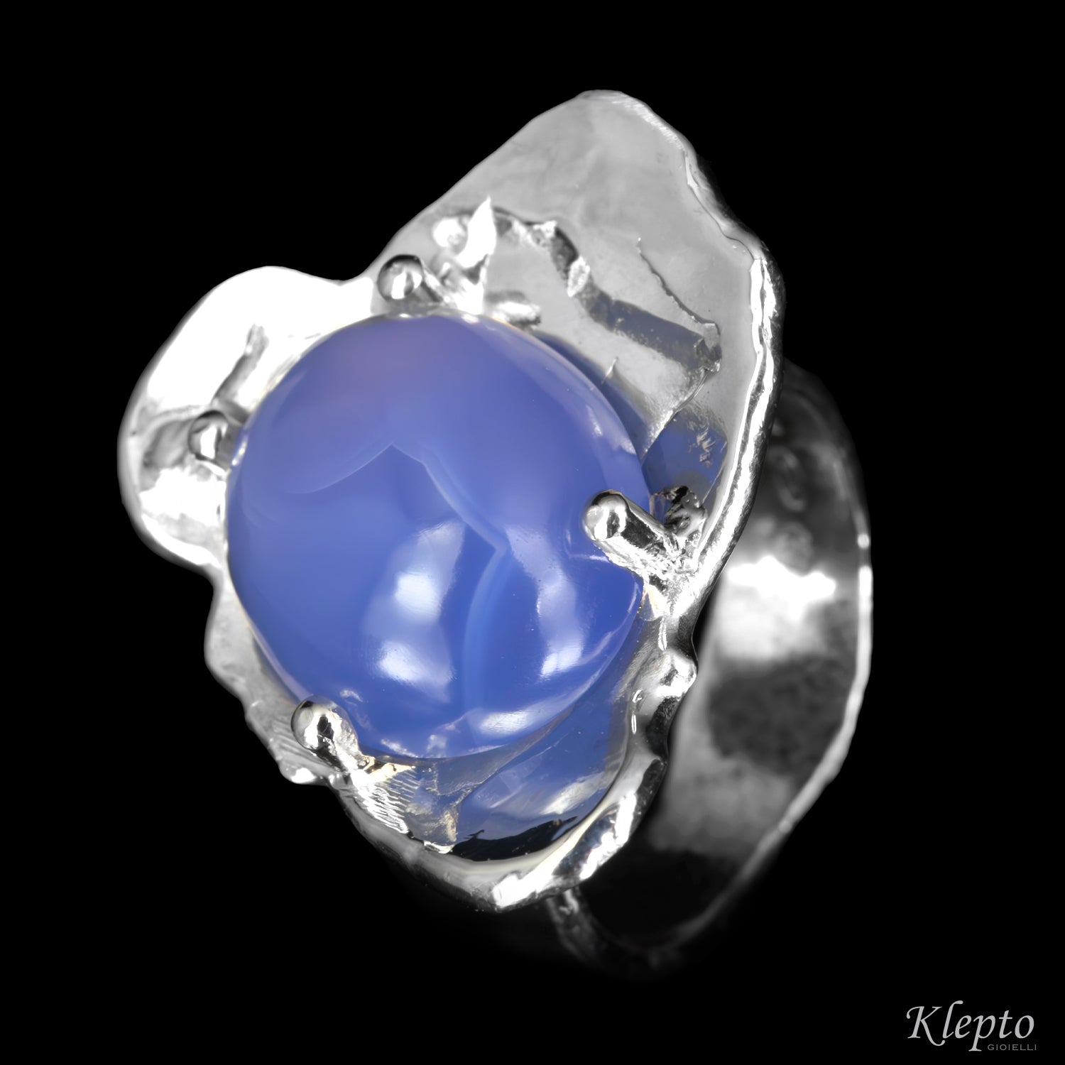 Silver ring Silnova® with lavender Agate