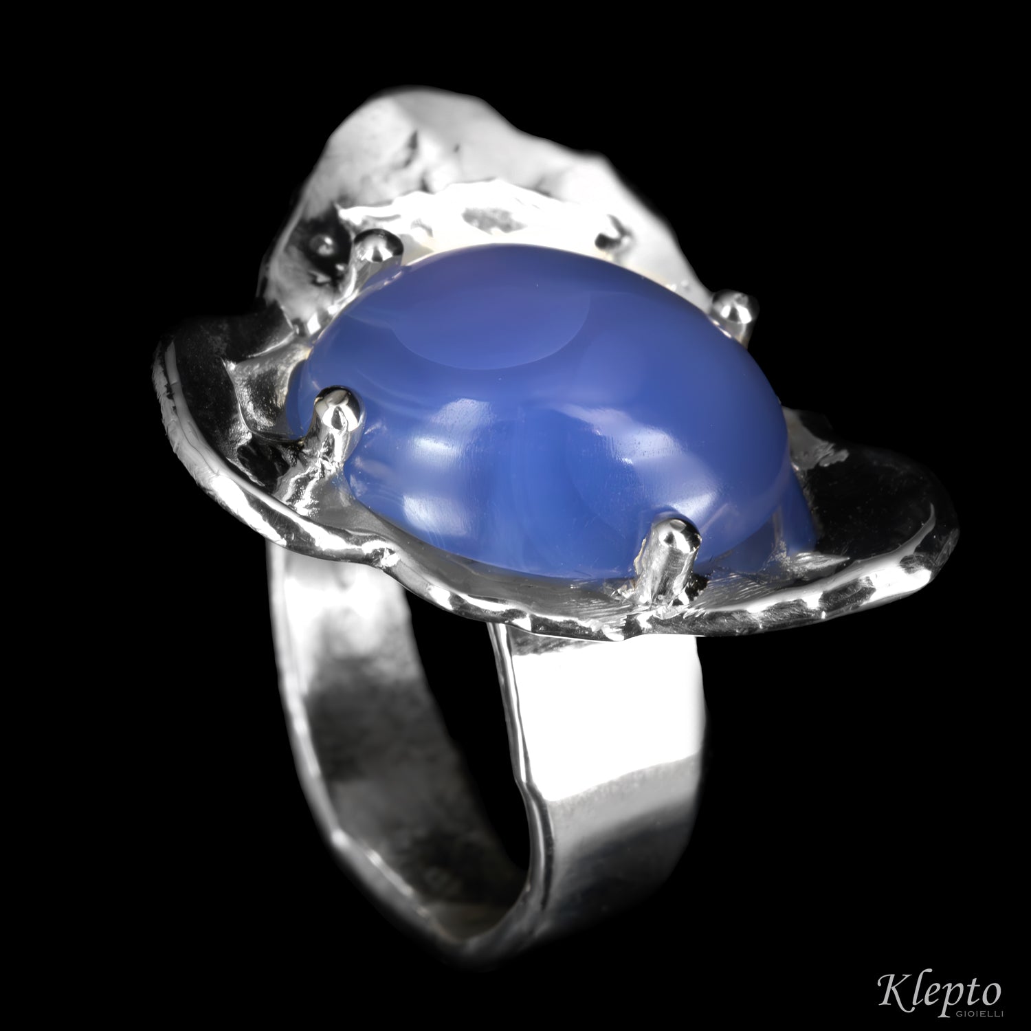Silver ring Silnova® with lavender Agate