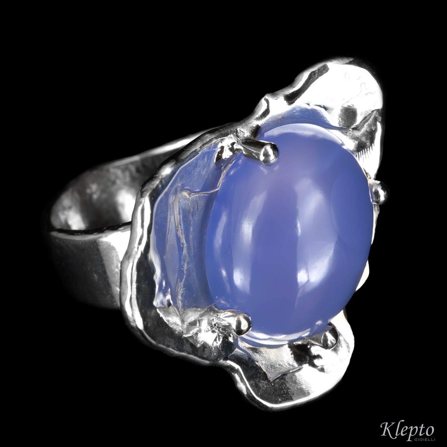 Silver ring Silnova® with lavender Agate