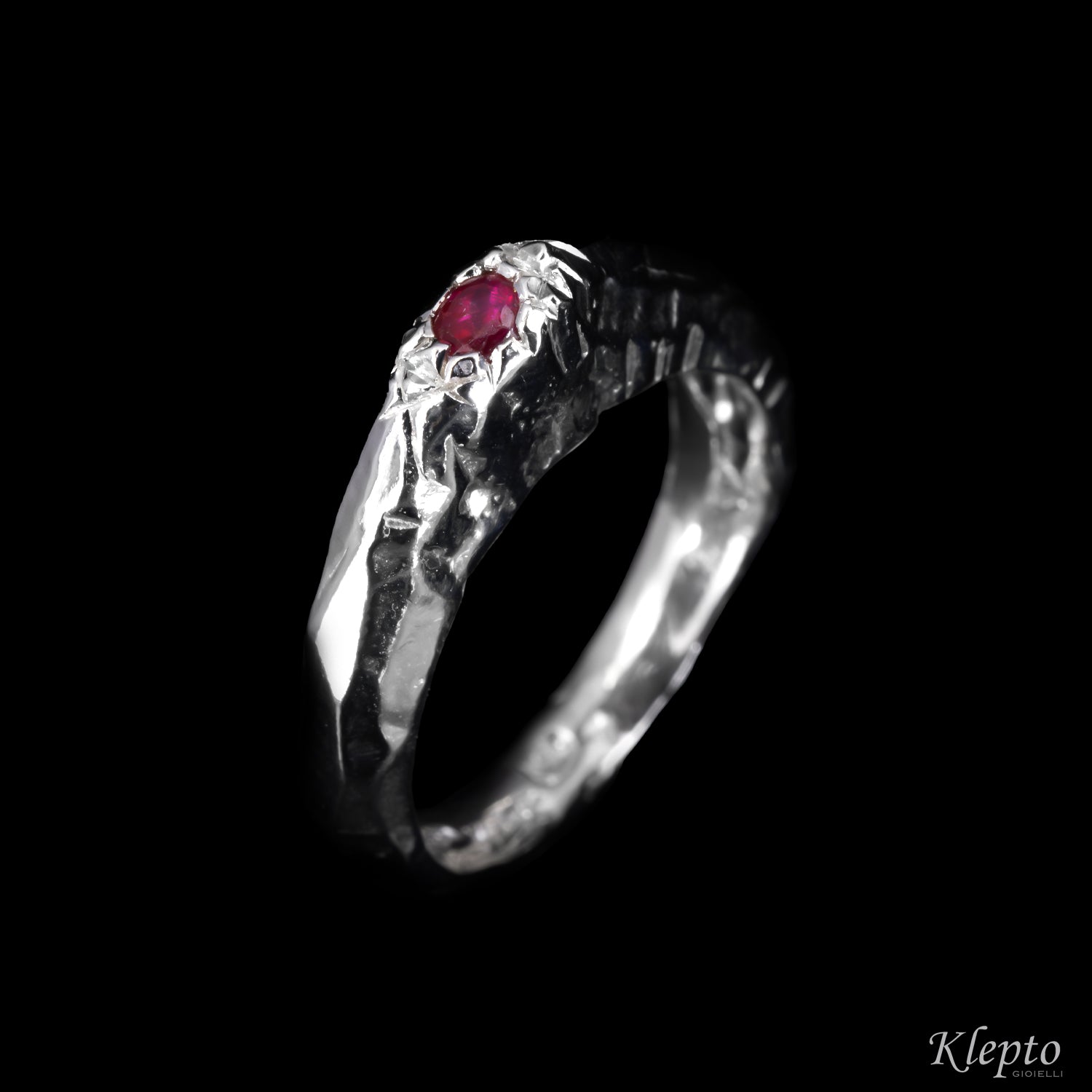 Silver Ring Silnova® with Ruby