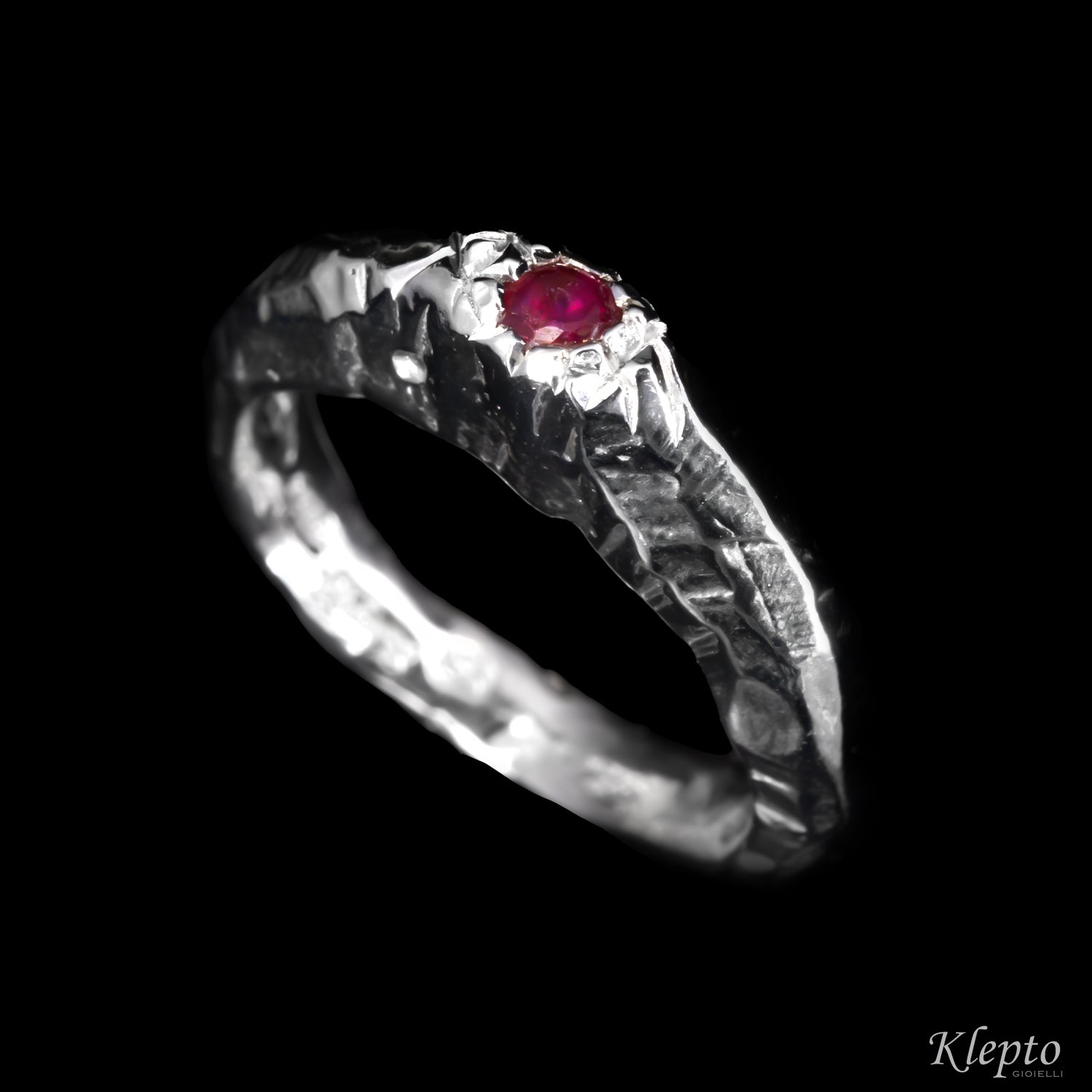 Silver Ring Silnova® with Ruby