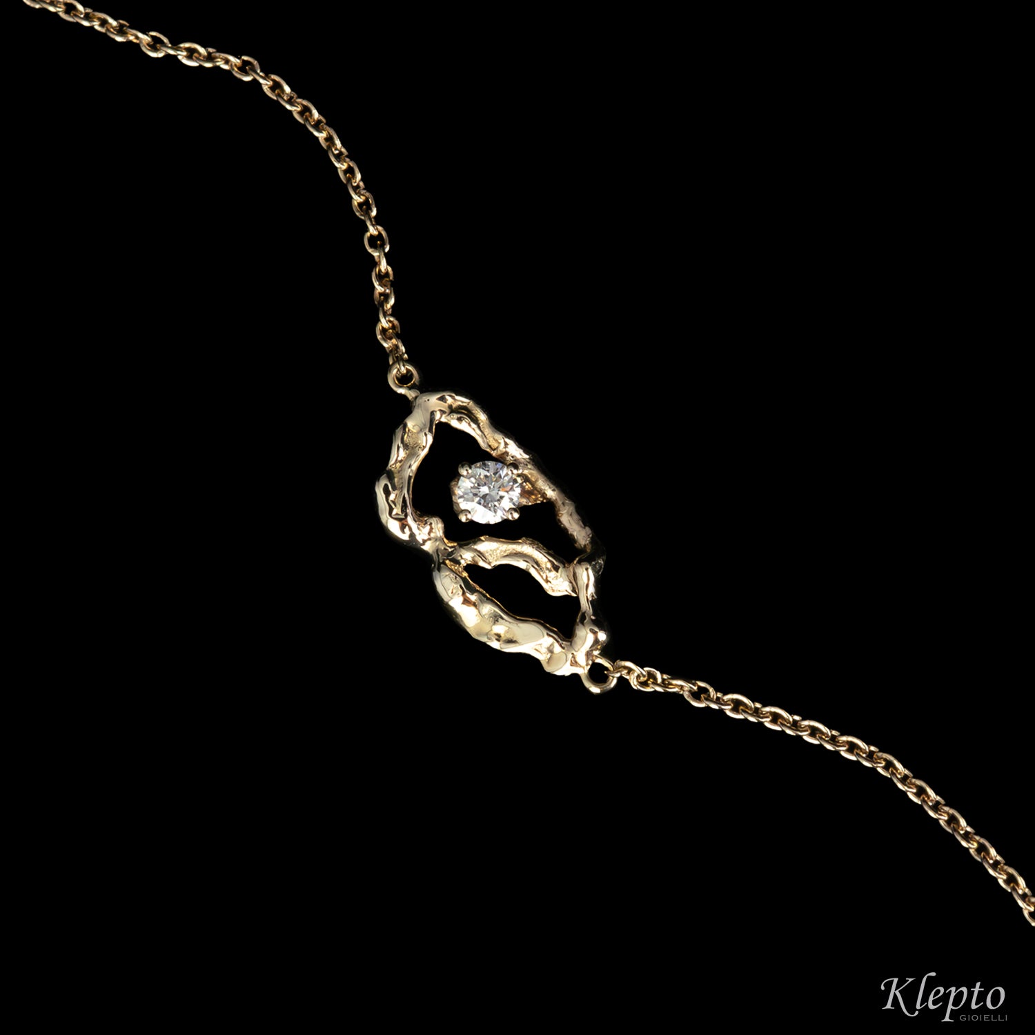 "Pepita" gold bracelet with diamond