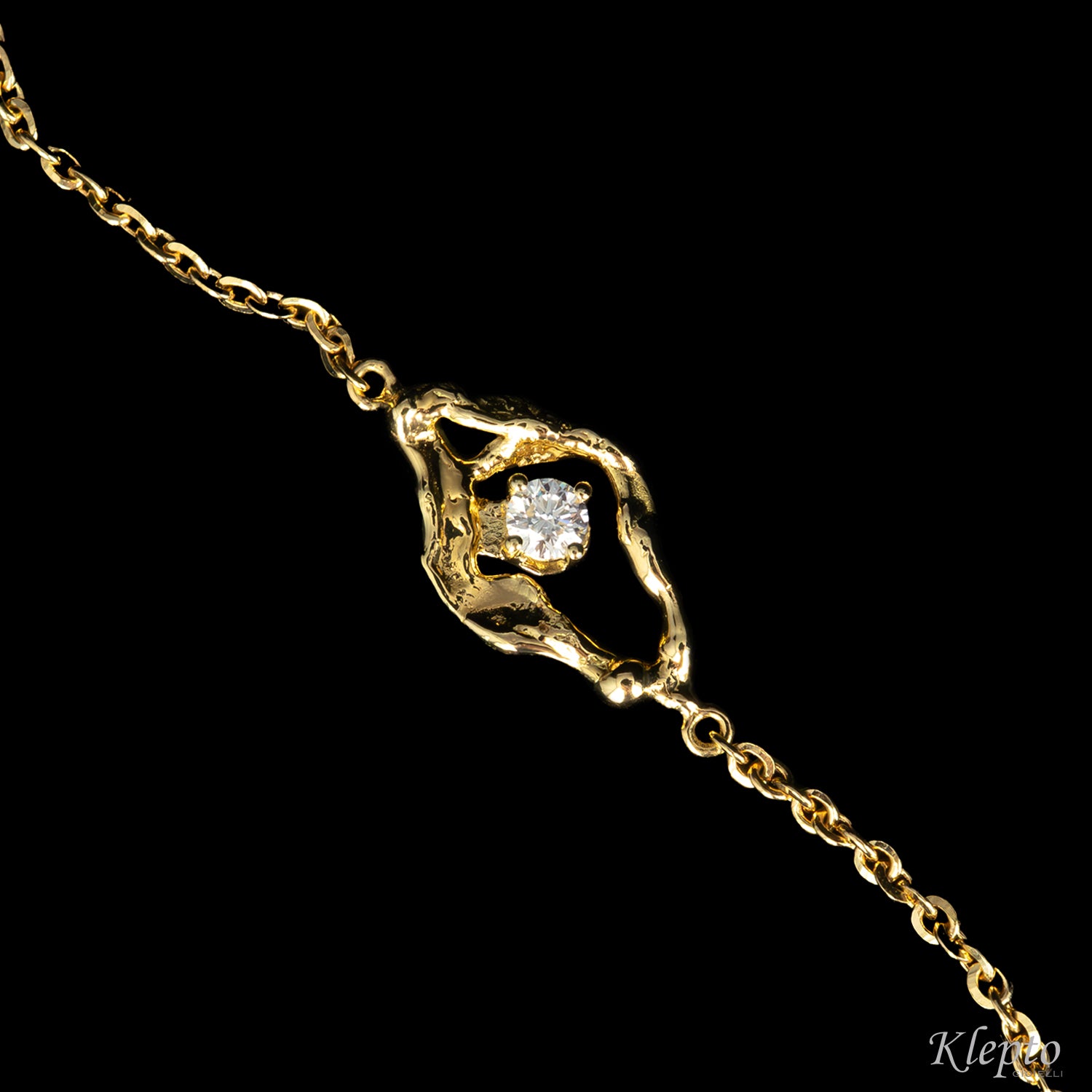 "Pepita" gold bracelet with diamond
