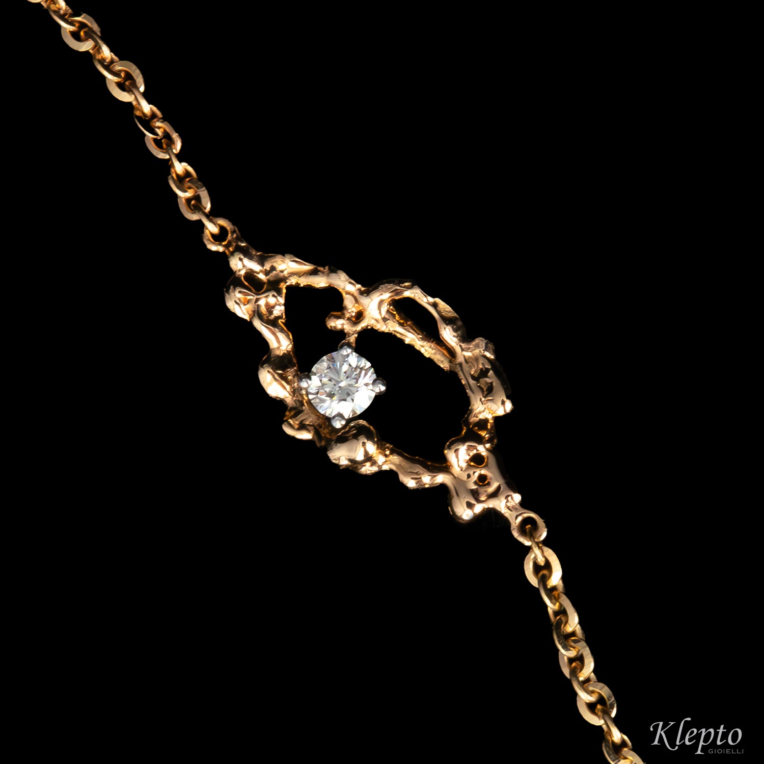 "Pepita" gold bracelet with diamond
