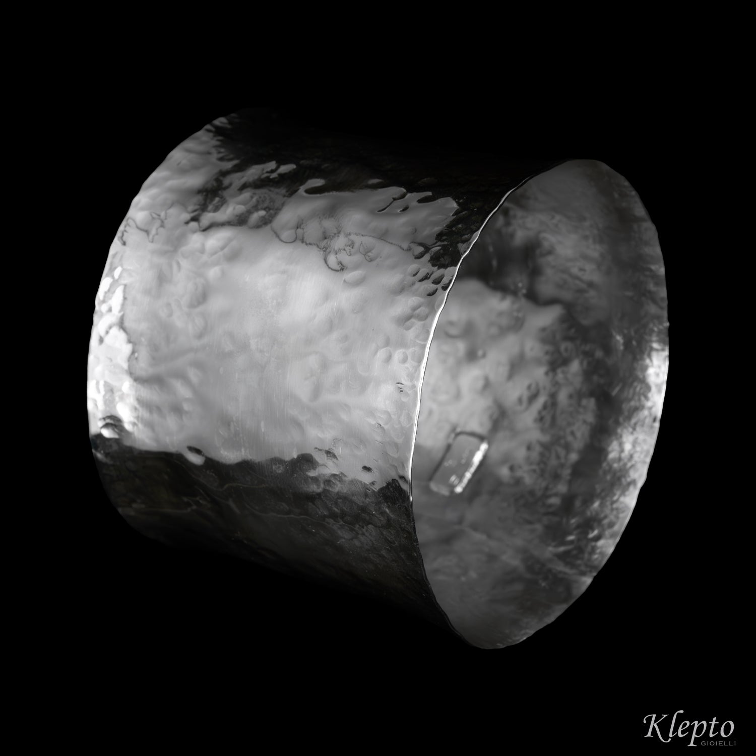 Large rigid Silnova® silver bracelet