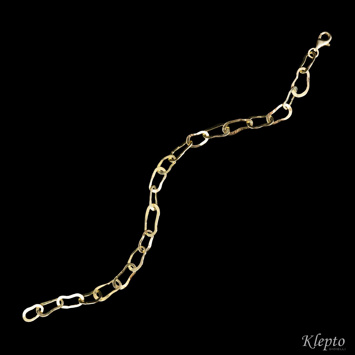 Yellow gold bracelet with oval rings