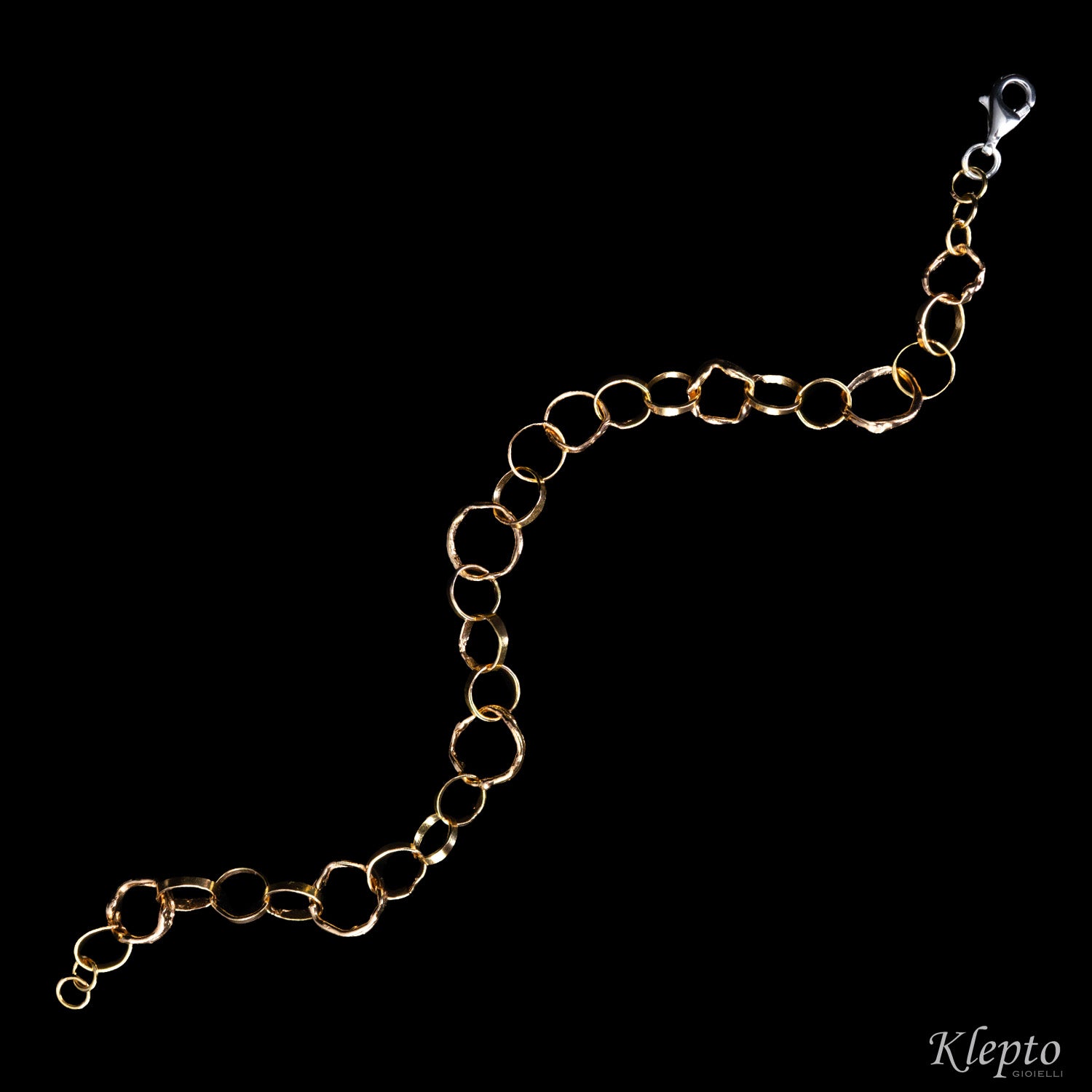 Rose and white gold ring bracelet