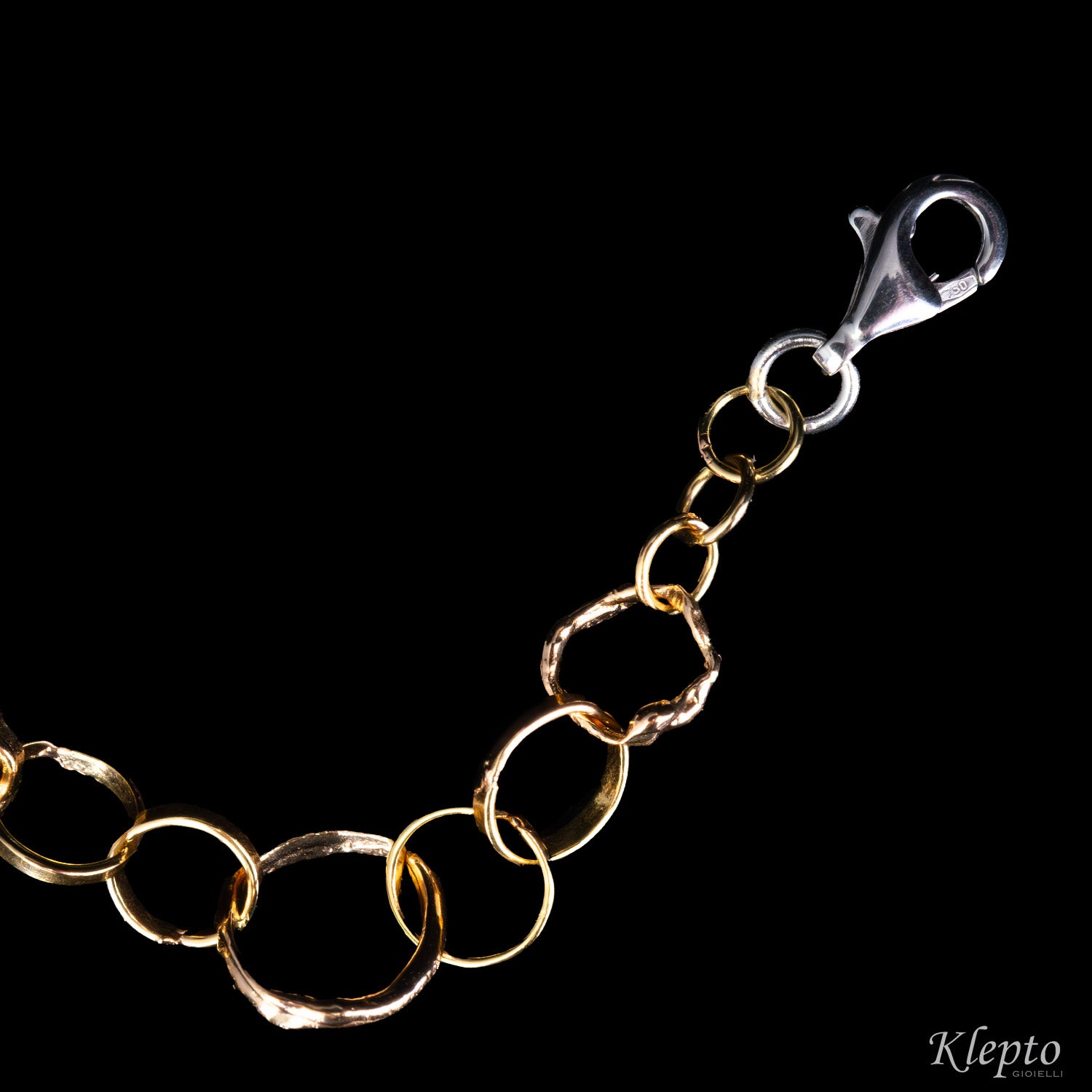 Rose and white gold ring bracelet