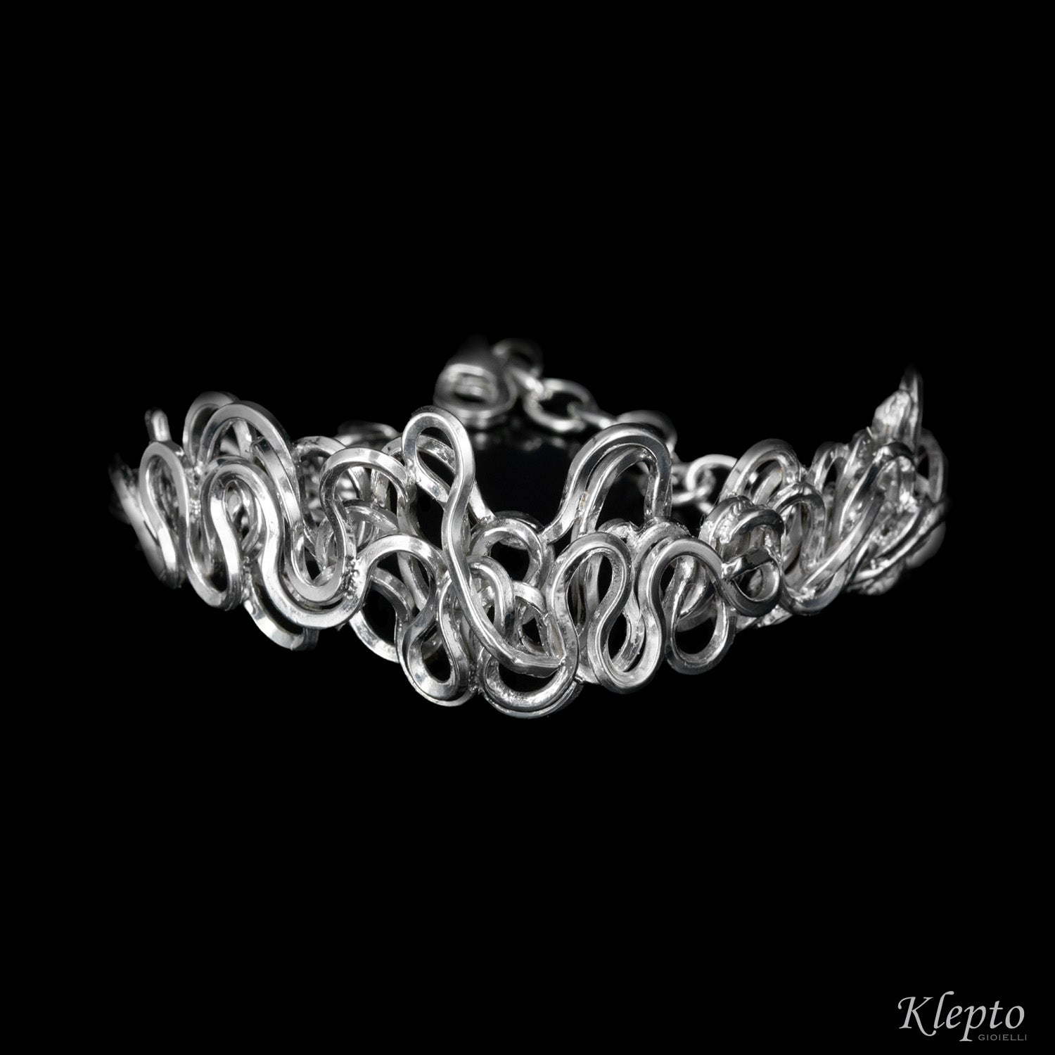 Silnova® silver bracelet with braided wire
