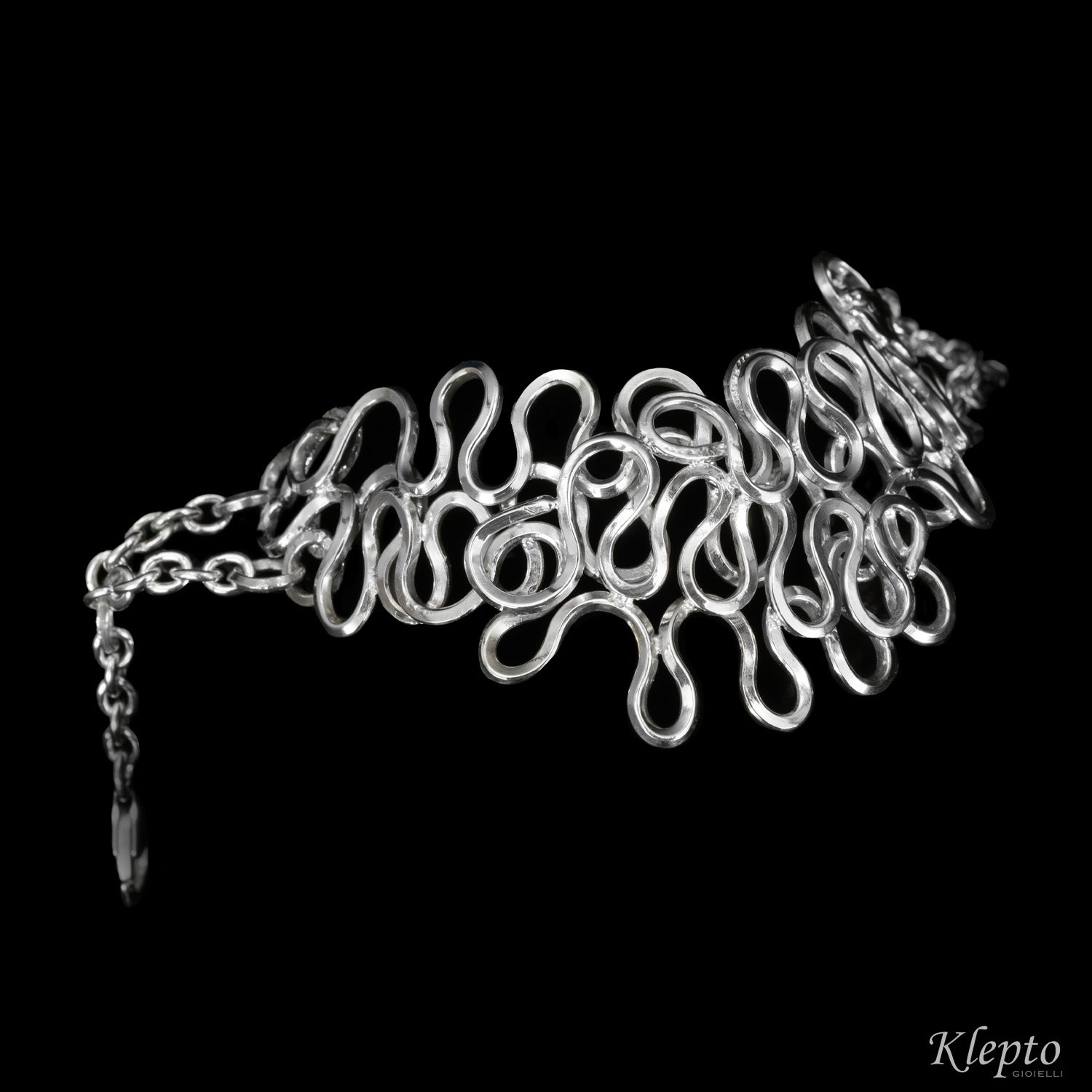 Silnova® silver braided wire bracelet