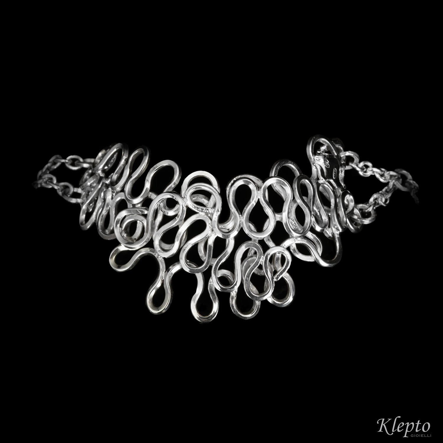 Silnova® silver braided wire bracelet