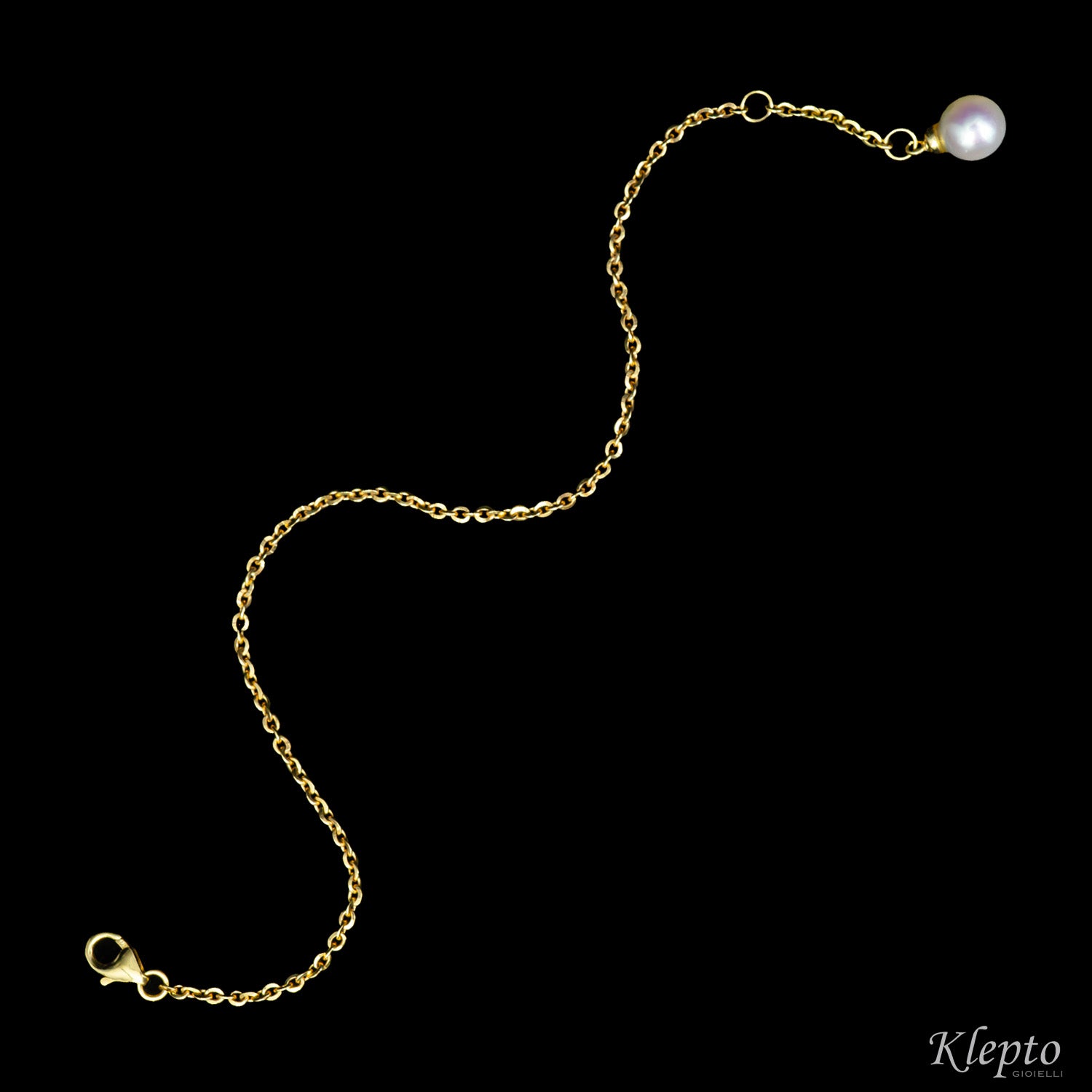 Yellow gold bracelet with Japanese pearl