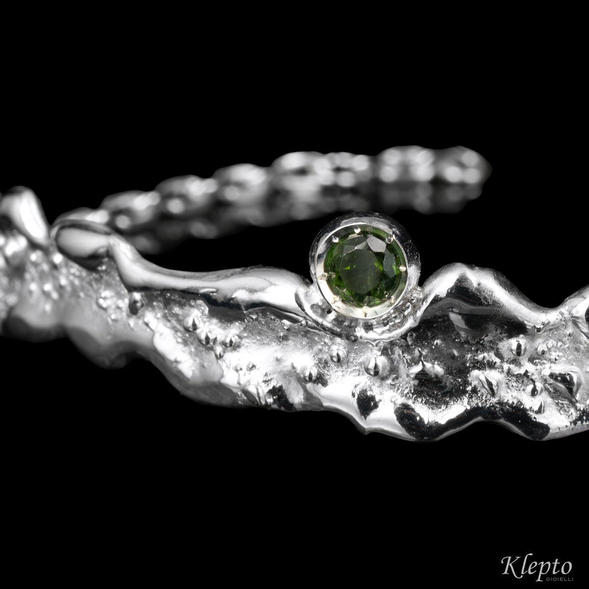 Silnova® "Oasi" silver bracelet with green tourmaline