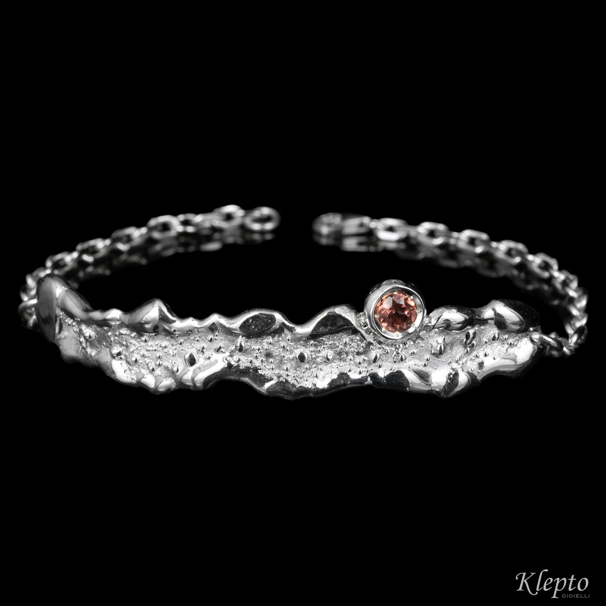 Silnova® "Oasi" silver bracelet with pink tourmaline