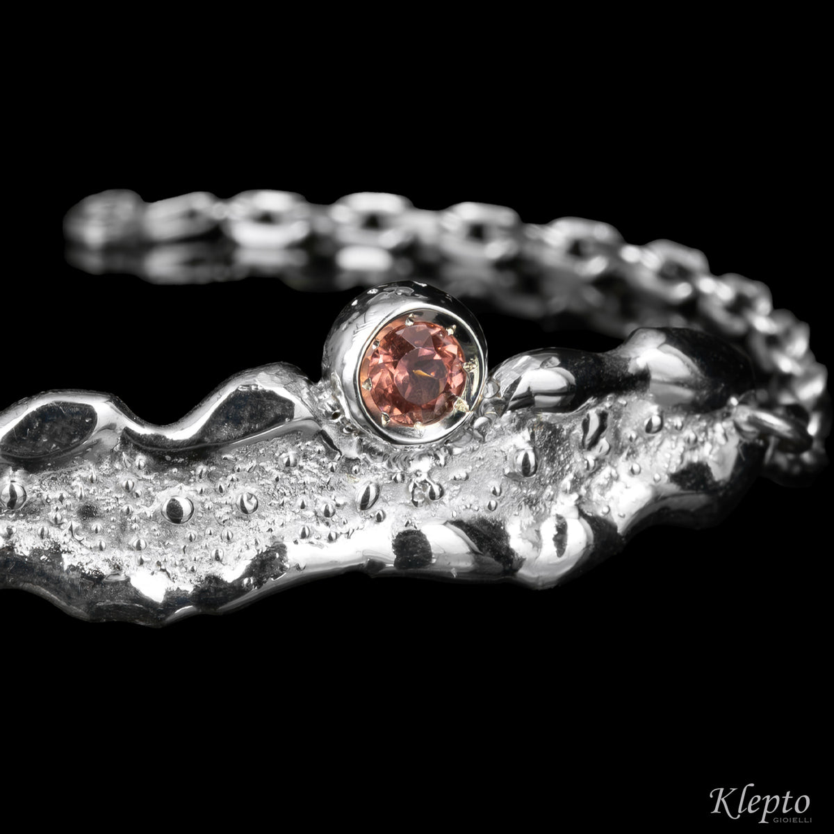 Silnova® "Oasi" silver bracelet with pink tourmaline