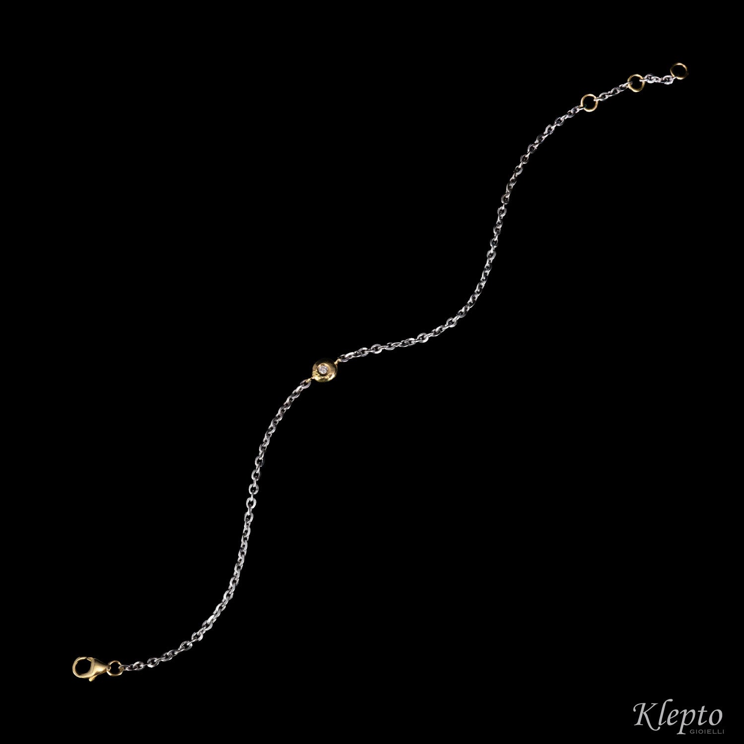 Bracelet in white and yellow gold with "Pepita" diamond