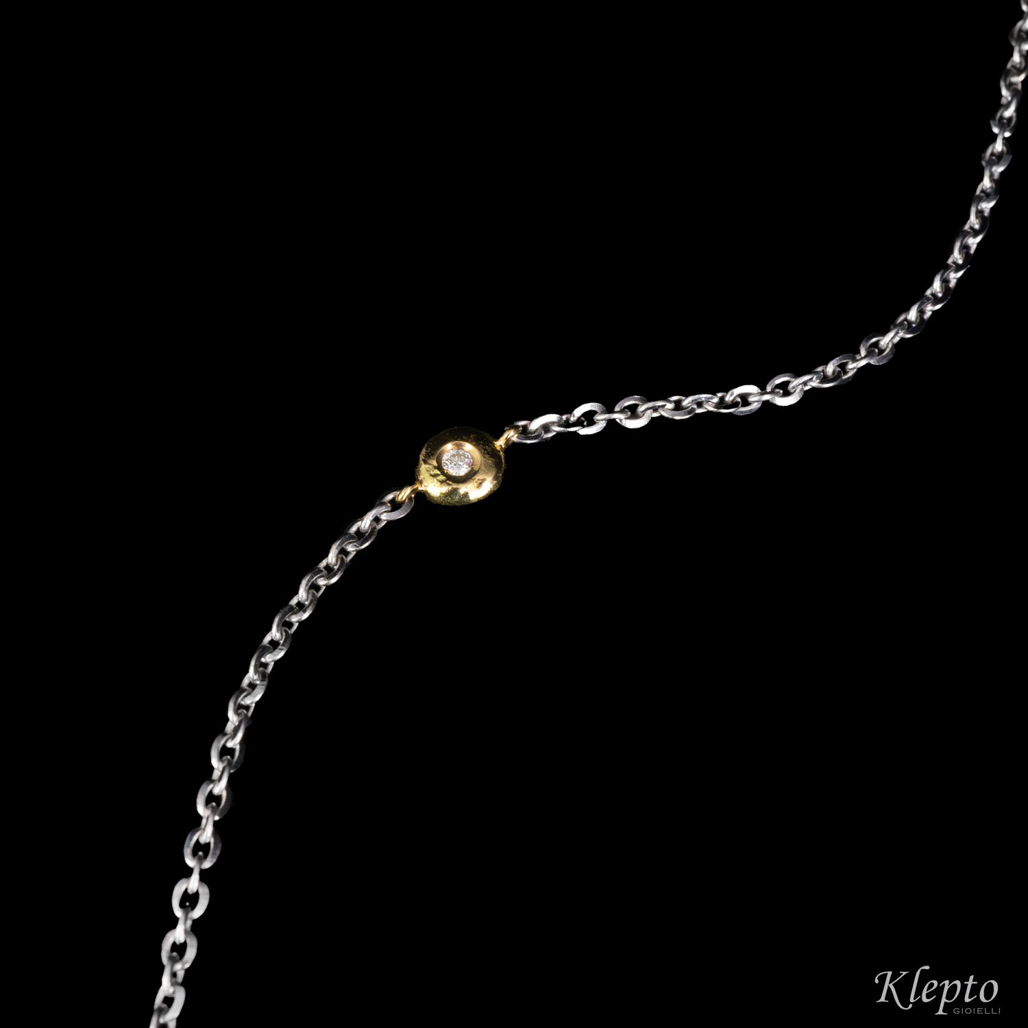 Bracelet in white and yellow gold with "Pepita" diamond