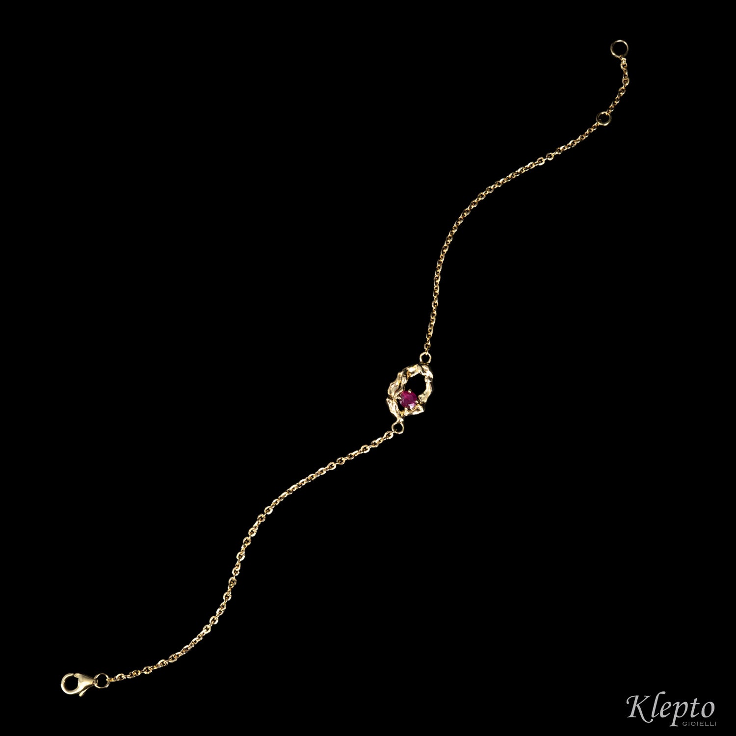 Yellow gold bracelet "Pepita" with Ruby
