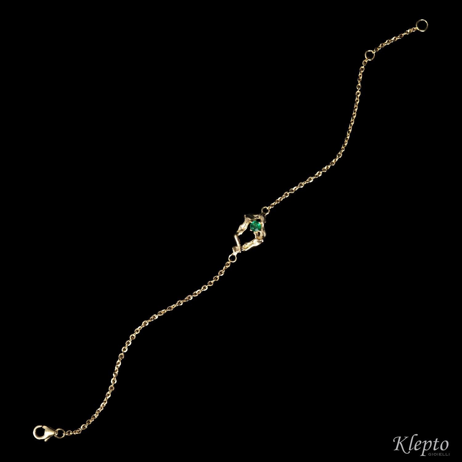 Yellow gold "Pepita" bracelet with Emerald