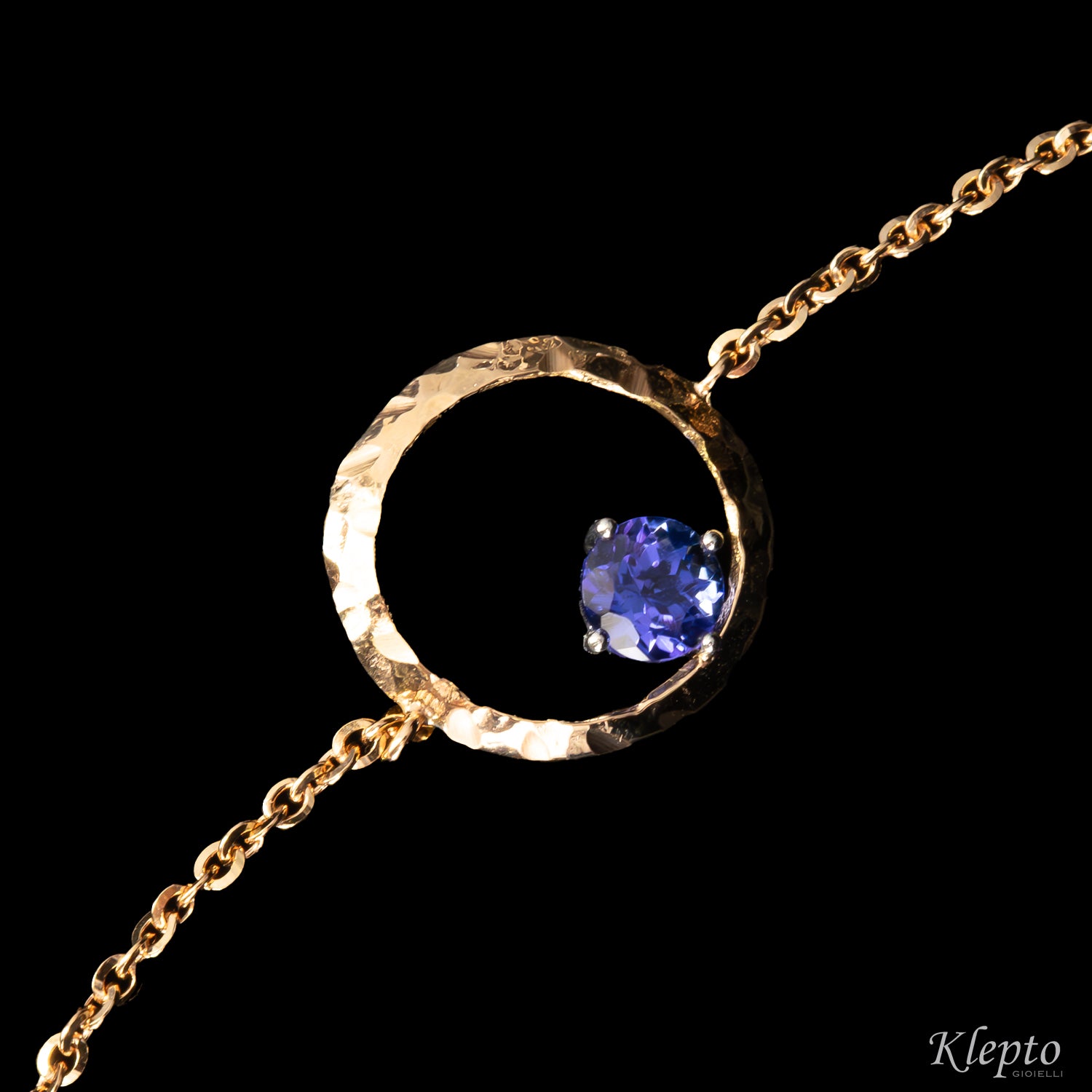 "Pulsar" rose and white gold bracelet with gemstones