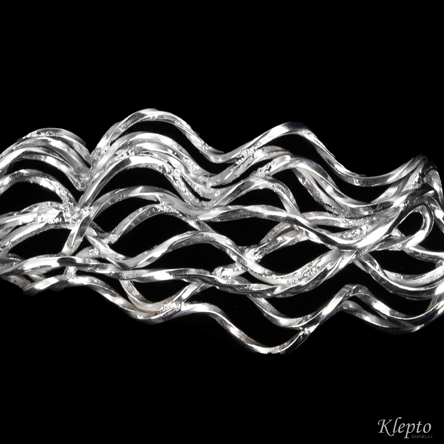 Silver Silnova® Bracelet with Braided Wire