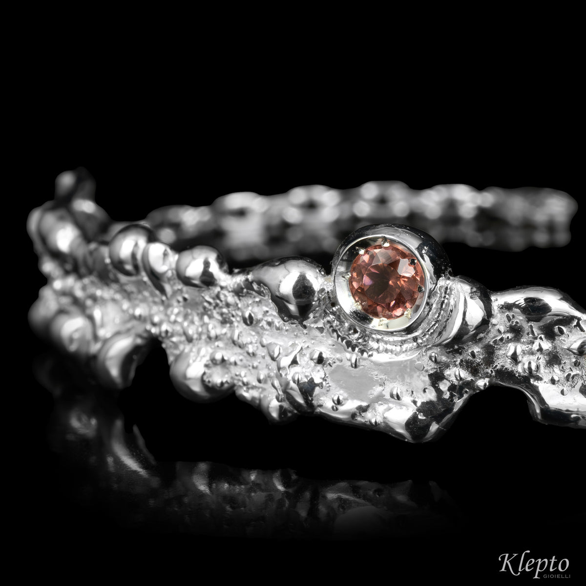Silnova® “Oasi” silver bracelet with pink tourmaline