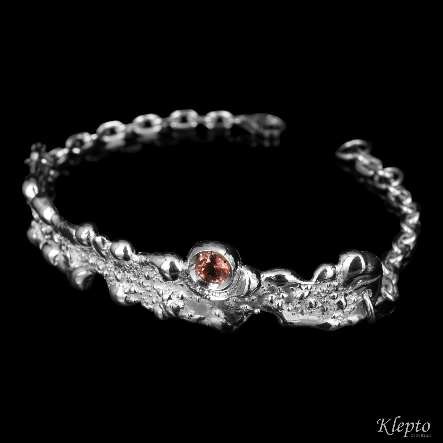 Silnova® “Oasi” silver bracelet with pink tourmaline