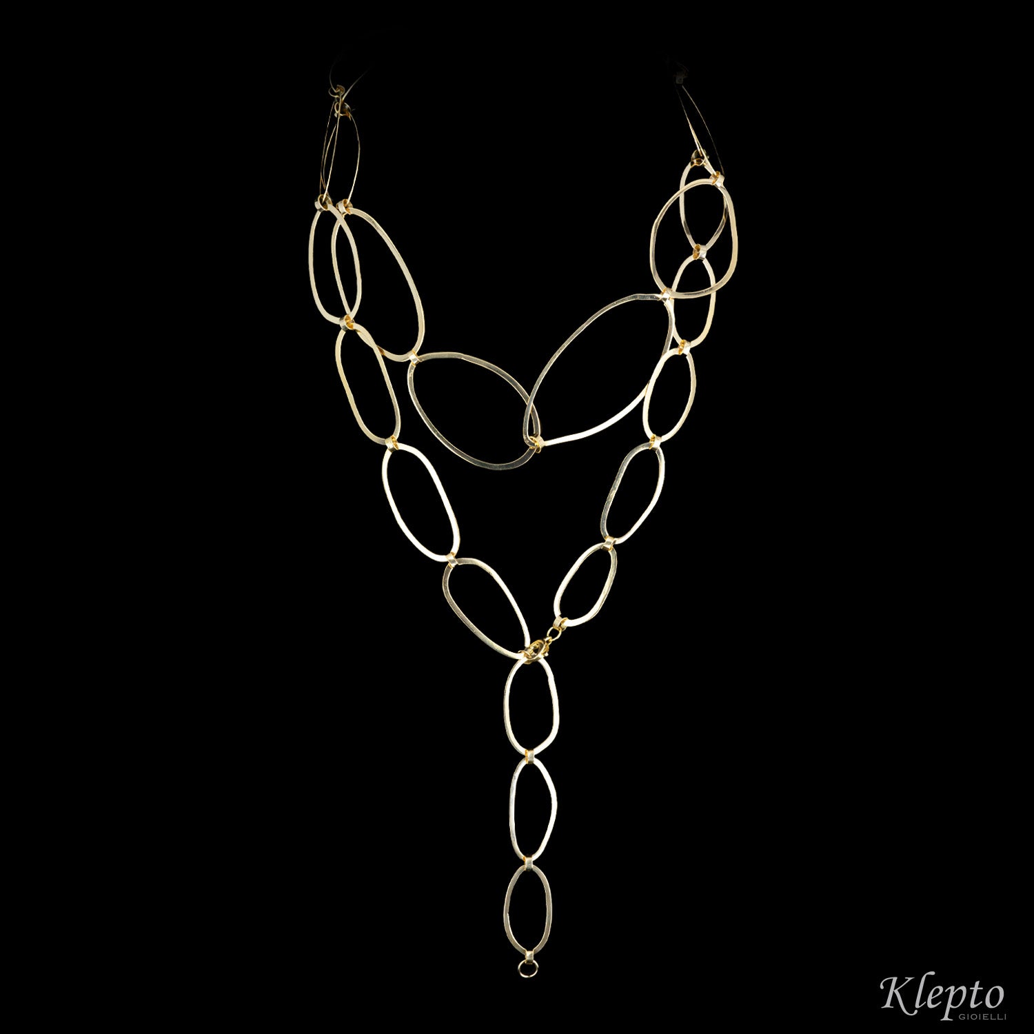 Yellow gold ring necklace