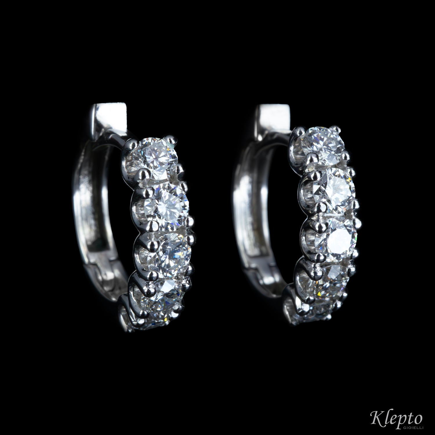Gold hoop earrings with Diamonds