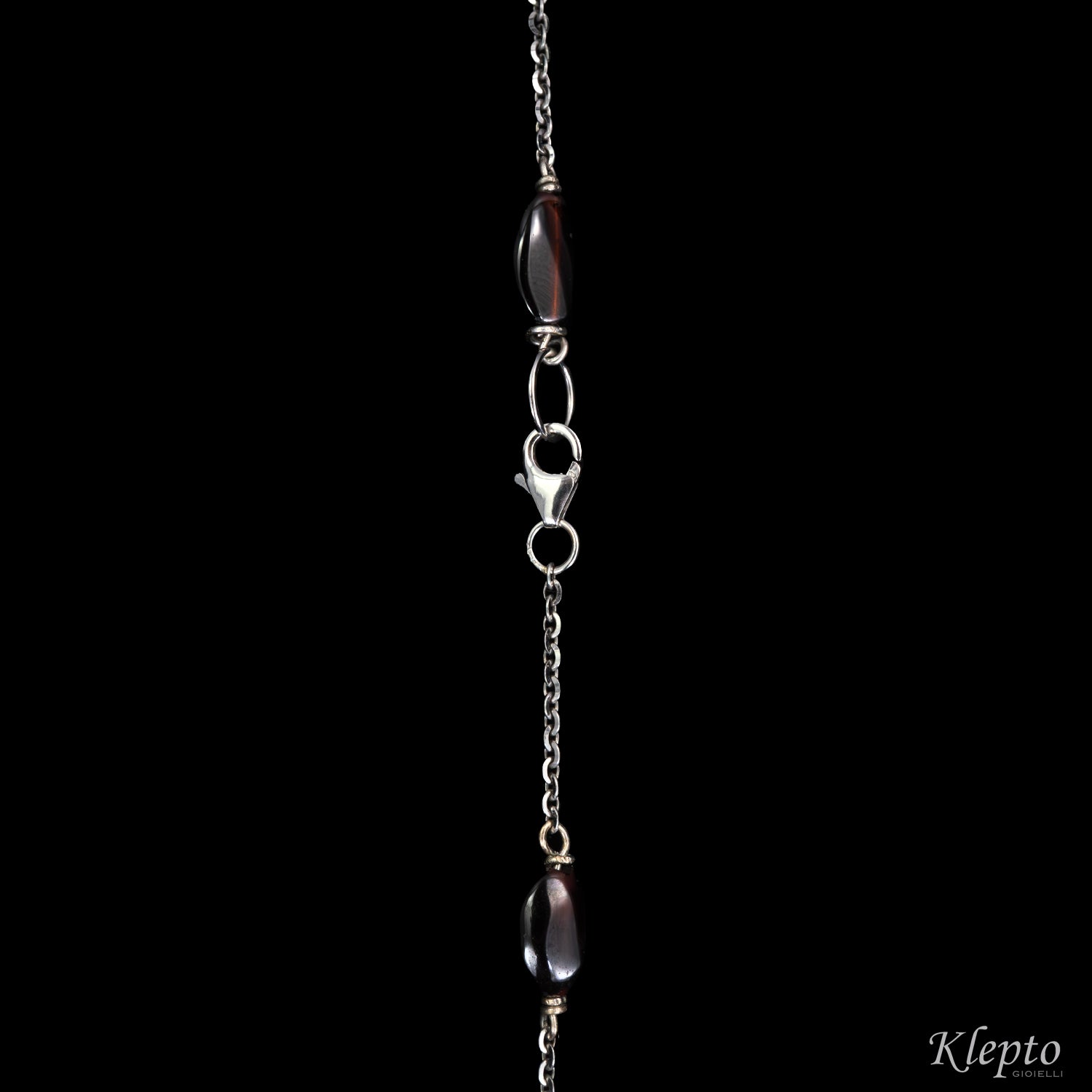 White gold necklace "Chanel" with Tourmalines, Sapphires, Rubies, and Garnets