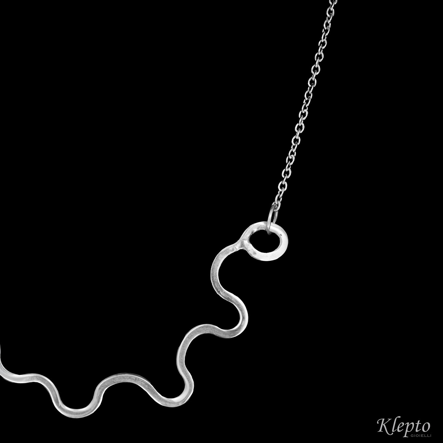 Silnova® silver necklace with wavy wire