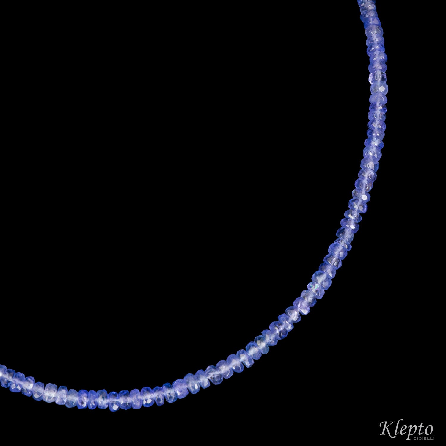 Yellow gold choker necklace with Tanzanite